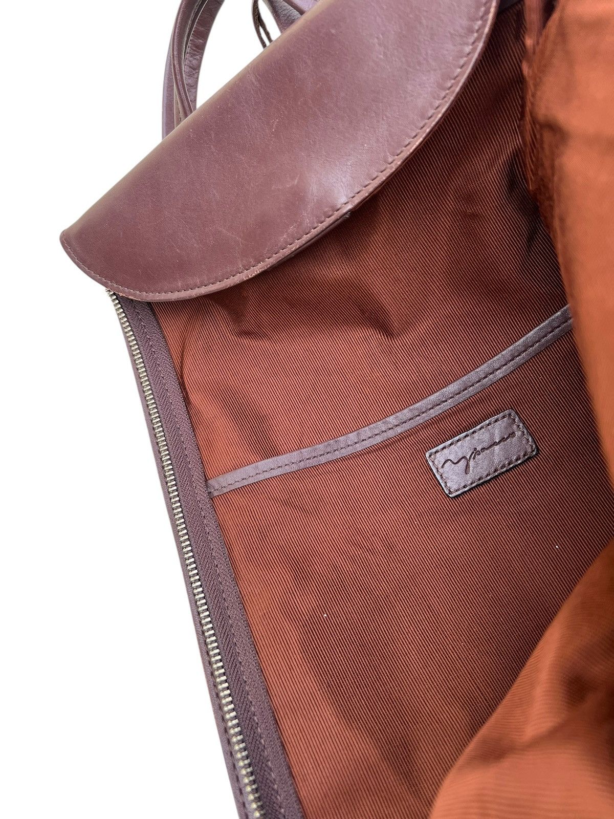 Leather Vintage Yohji Yamamoto Y’saccs Patina Leather Backpack Bag Size ONE SIZE - 21 Thumbnail