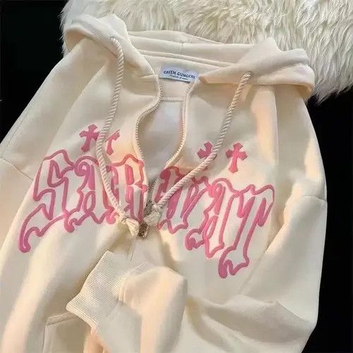 VIBE Harajuku Retro Hip Hop Hoodie Zipper Y2K Sweatshirt Size US L / EU 52-54 / 3 - 7 Thumbnail
