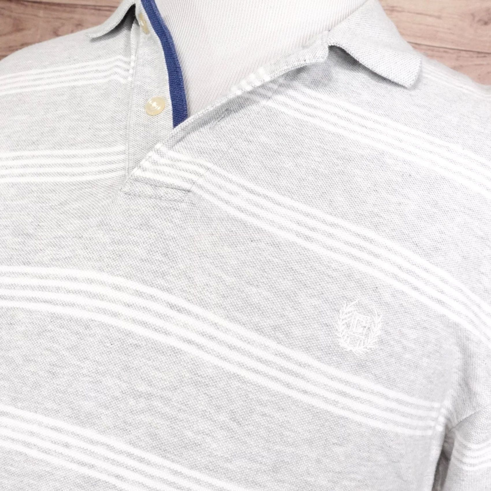 Chaps Chaps Polo Shirt Mens L Gray Striped Short Sleeve 100% Cotton Natural Stretch Polo Shirt Mens L Gray Striped Short Sleeve Size US L / EU 52-54 / 3 - 2 Thumbnail