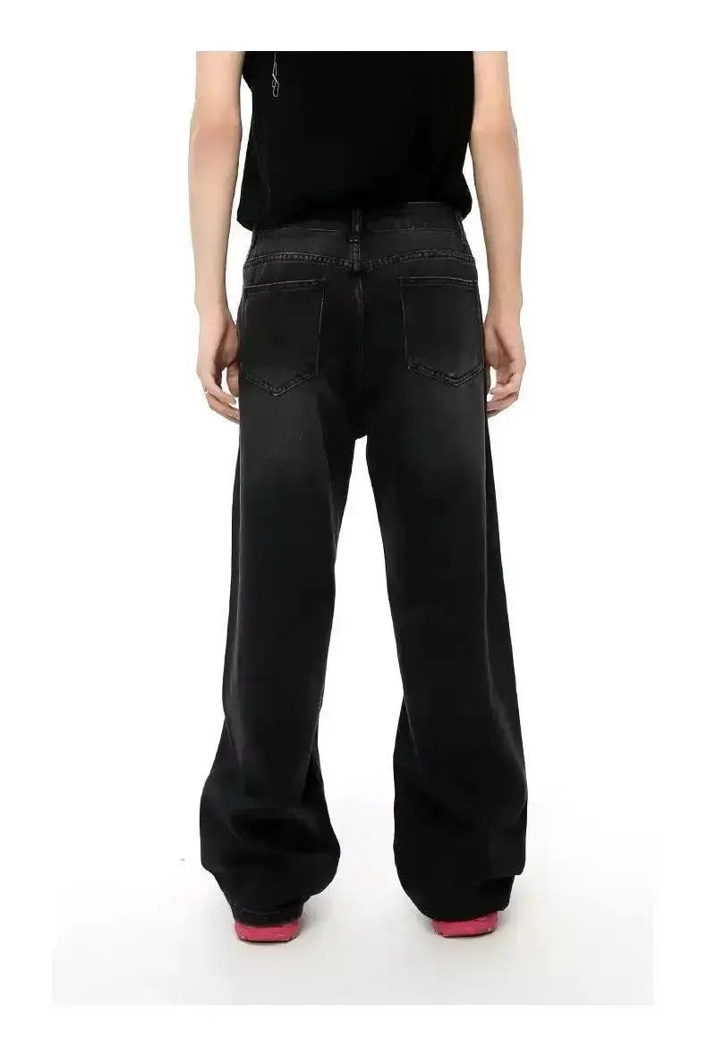 Japanese Brand Street style Hole Star Wide Leg Washed Design Jeans Size US 32 / EU 48 - 2 Thumbnail