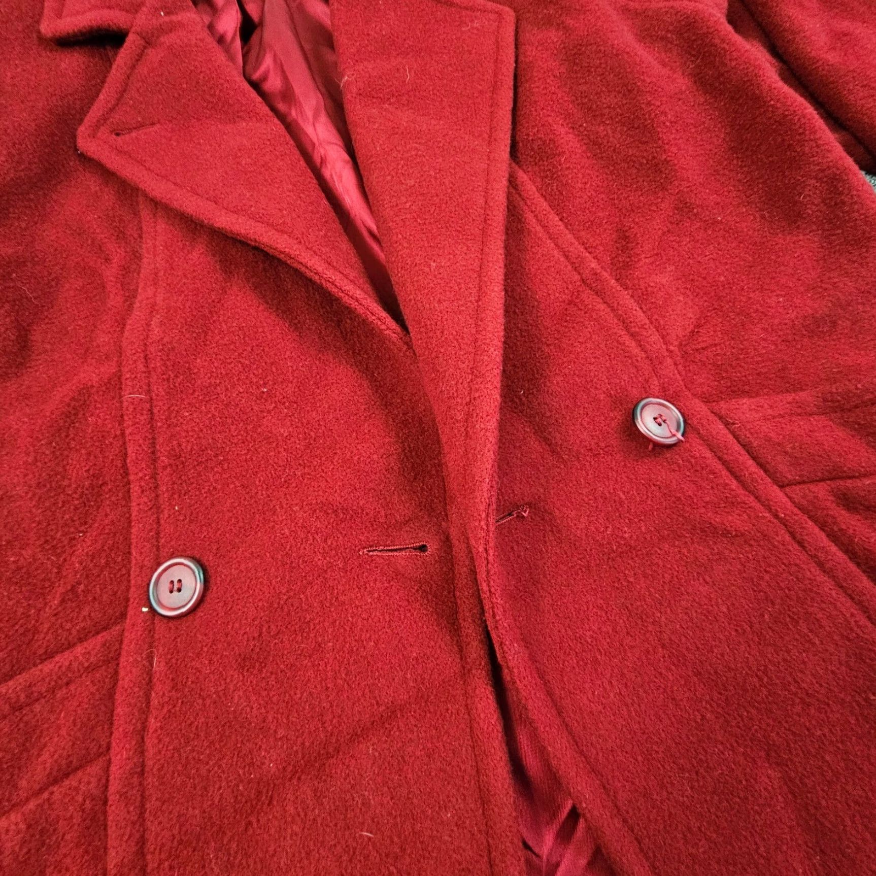 Vintage VINTAGE L.L. Bean Jacket Womens 14 Pea Coat Wool Red Navy Lining Pockets Made in USA Mens/Womens Size XL / US 12-14 / IT 48-50 - 5 Thumbnail