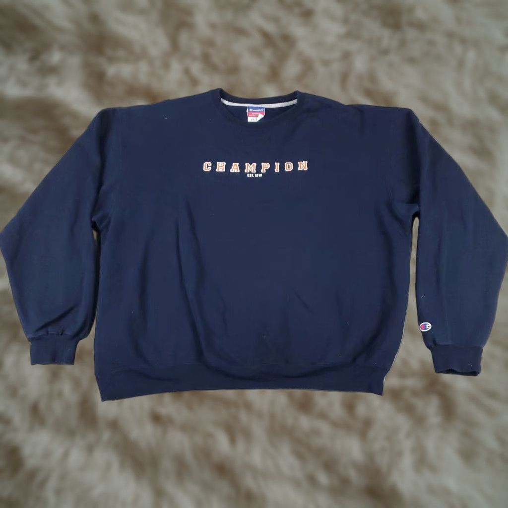 Champion Champion Mens Extra Large XL Blue Casual Pullover Sweatshirt Size US XL / EU 56 / 4 - 1 Thumbnail