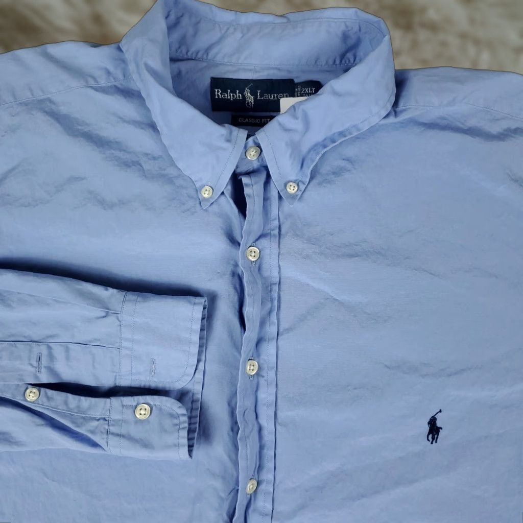 Ralph Lauren Ralph Lauren Shirt Mens 2XLT Blue Pony Button-Up Long Sleeve Classic Fit Size US XXL / EU 58 / 5 - 1 Thumbnail