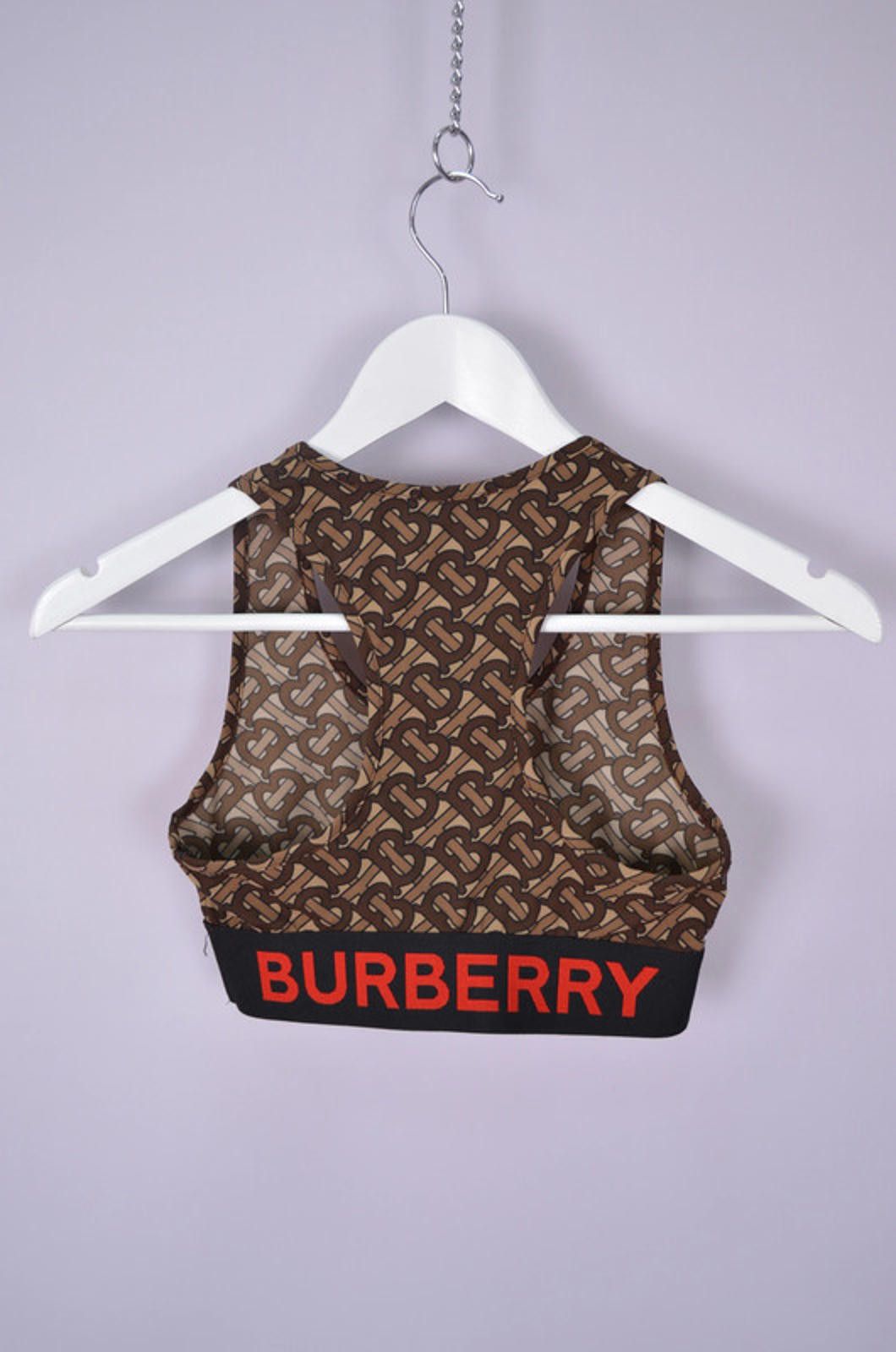 Burberry Burberry Monogram Print Sports Bra Brown Ailette Bra Size XS Size ONE SIZE - 6 Thumbnail