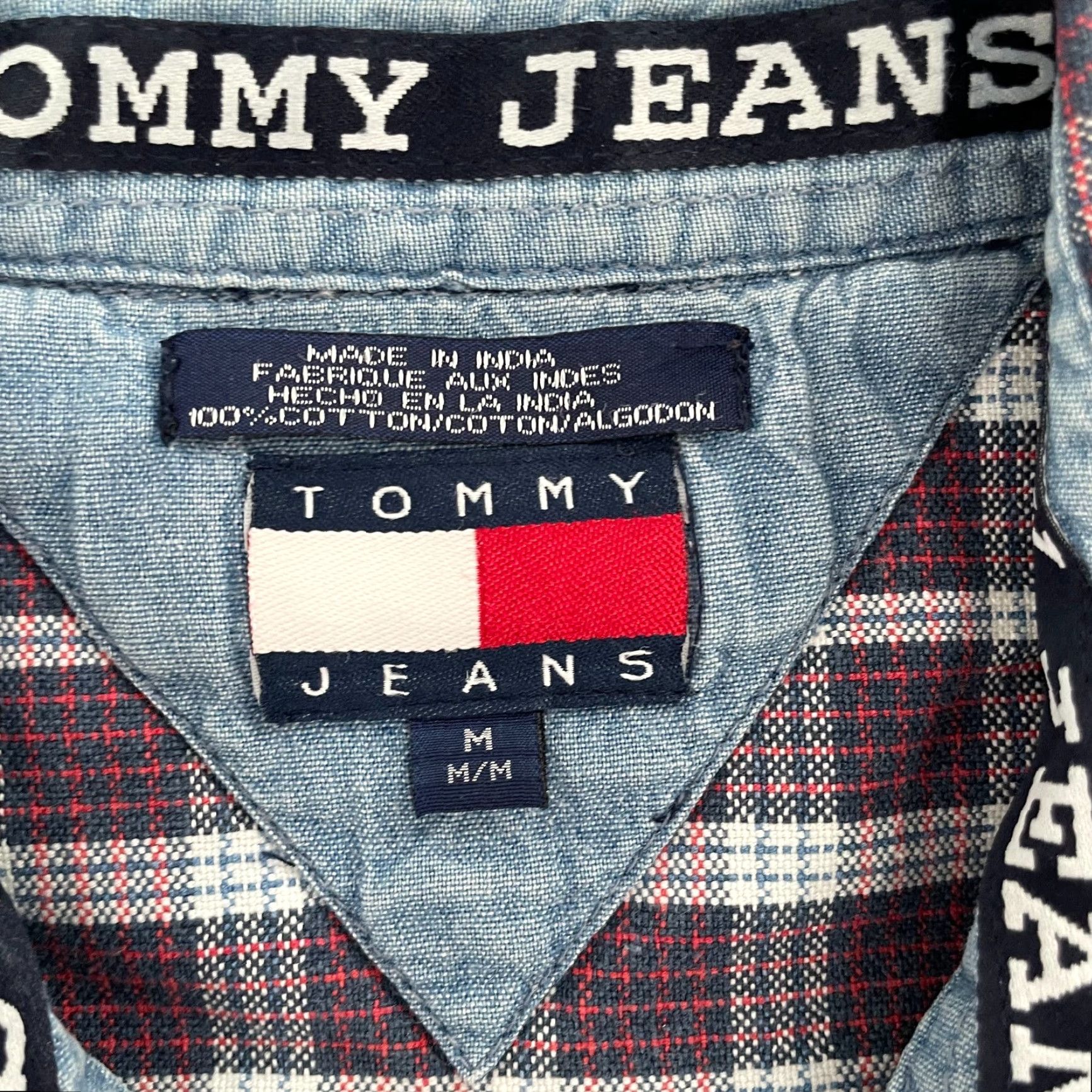 Tommy Hilfiger VINTAGE Tommy Hilfiger Men's Flannel Shirt Adult Medium Plaid Button-Up Long Sleeve Casual Retro 90s Red Blue Size US M / EU 48-50 / 2 - 6 Thumbnail