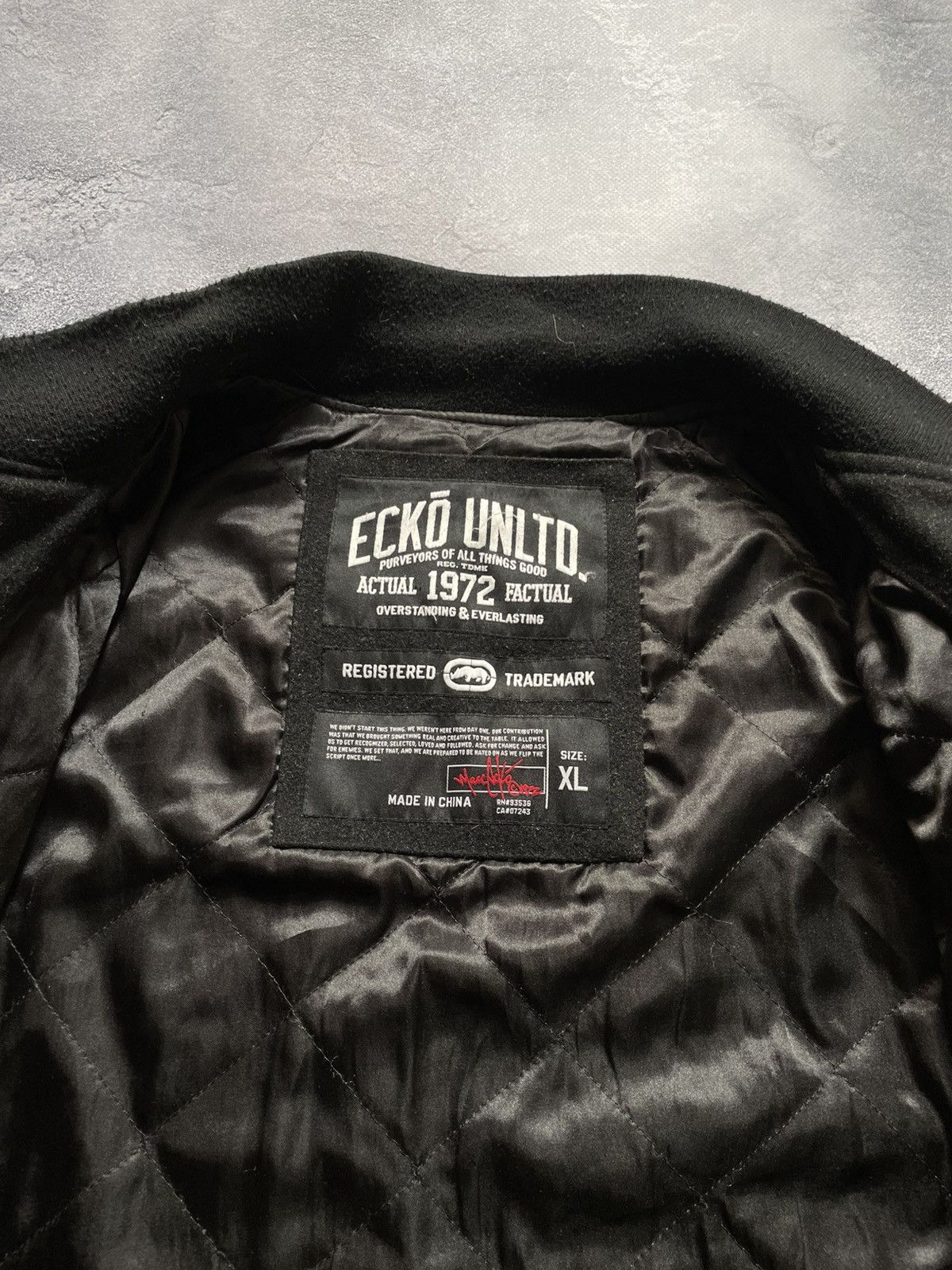Ecko Unltd. × Vintage Vintage Ecko Unltd Y2K Wool Leather Varsity Bomber Jacket Size US XL / EU 56 / 4 - 7 Thumbnail