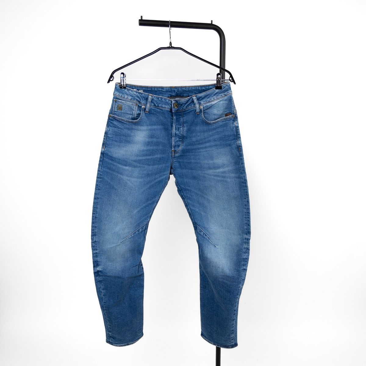 G-Star G-Star Raw Arc 3D Slim Mens Jeans Button Fly Blue Distressed Size US 31 - 1 Thumbnail
