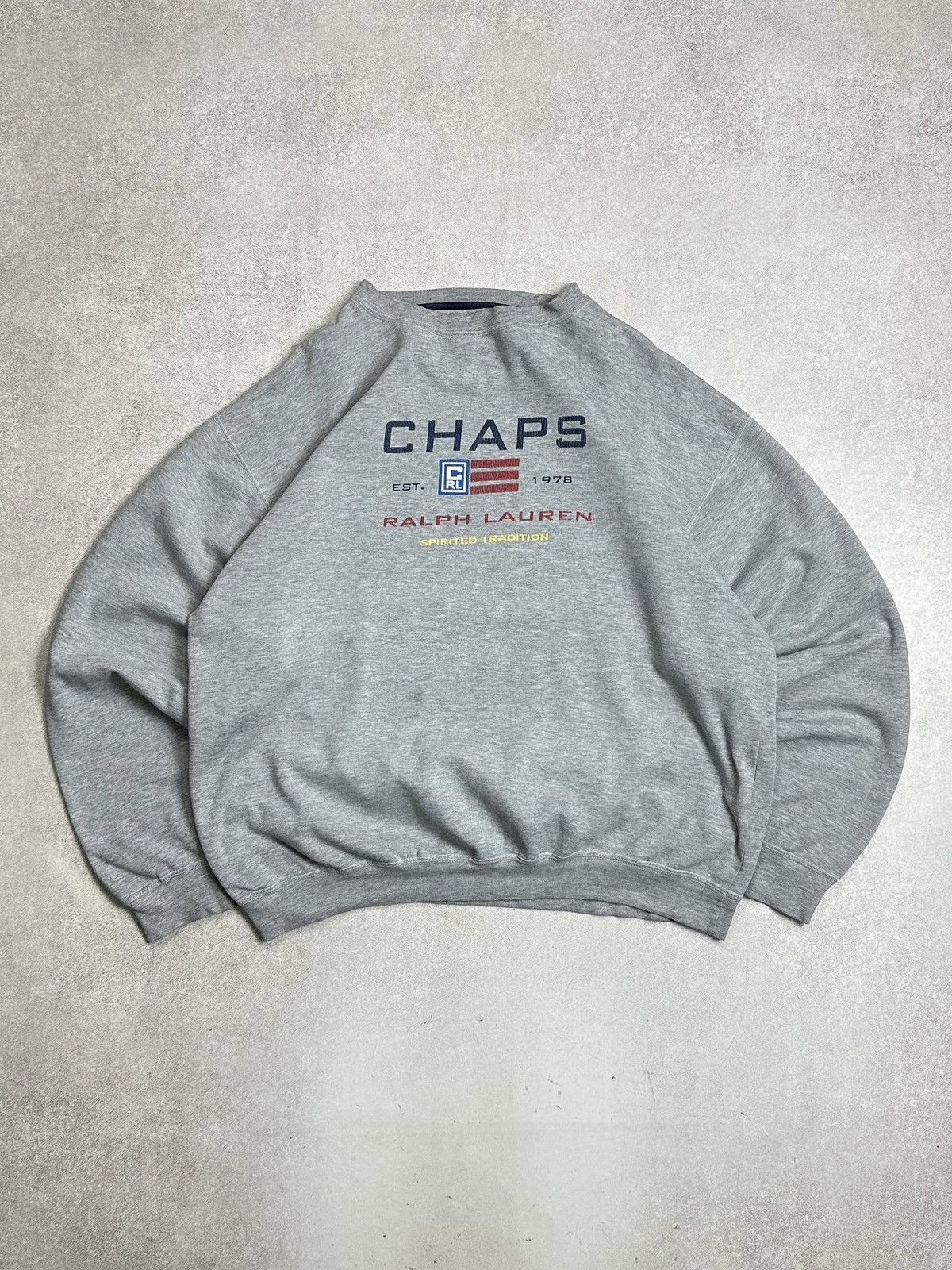 Polo Ralph Lauren Vintage 90s Polo Ralph Lauren Chaps RRL USA Flag Sweatshirt Size US L / EU 52-54 / 3 - 1 Thumbnail