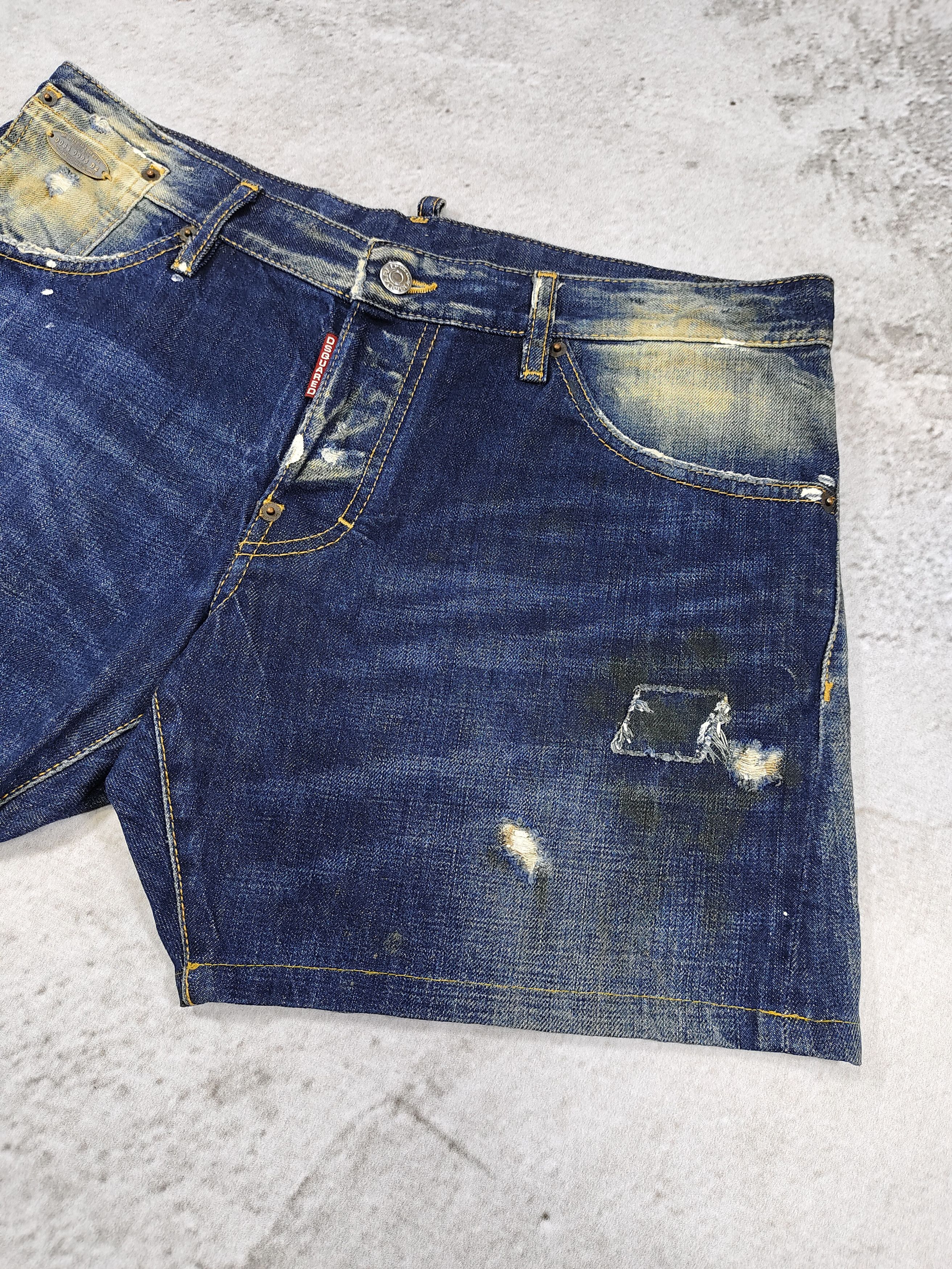 Dsquared2 Dsquared2- Grunge Punk Rock Mud Wash Distressed Denim Shorts Size 34" / US 12 / IT 48 - 2 Thumbnail