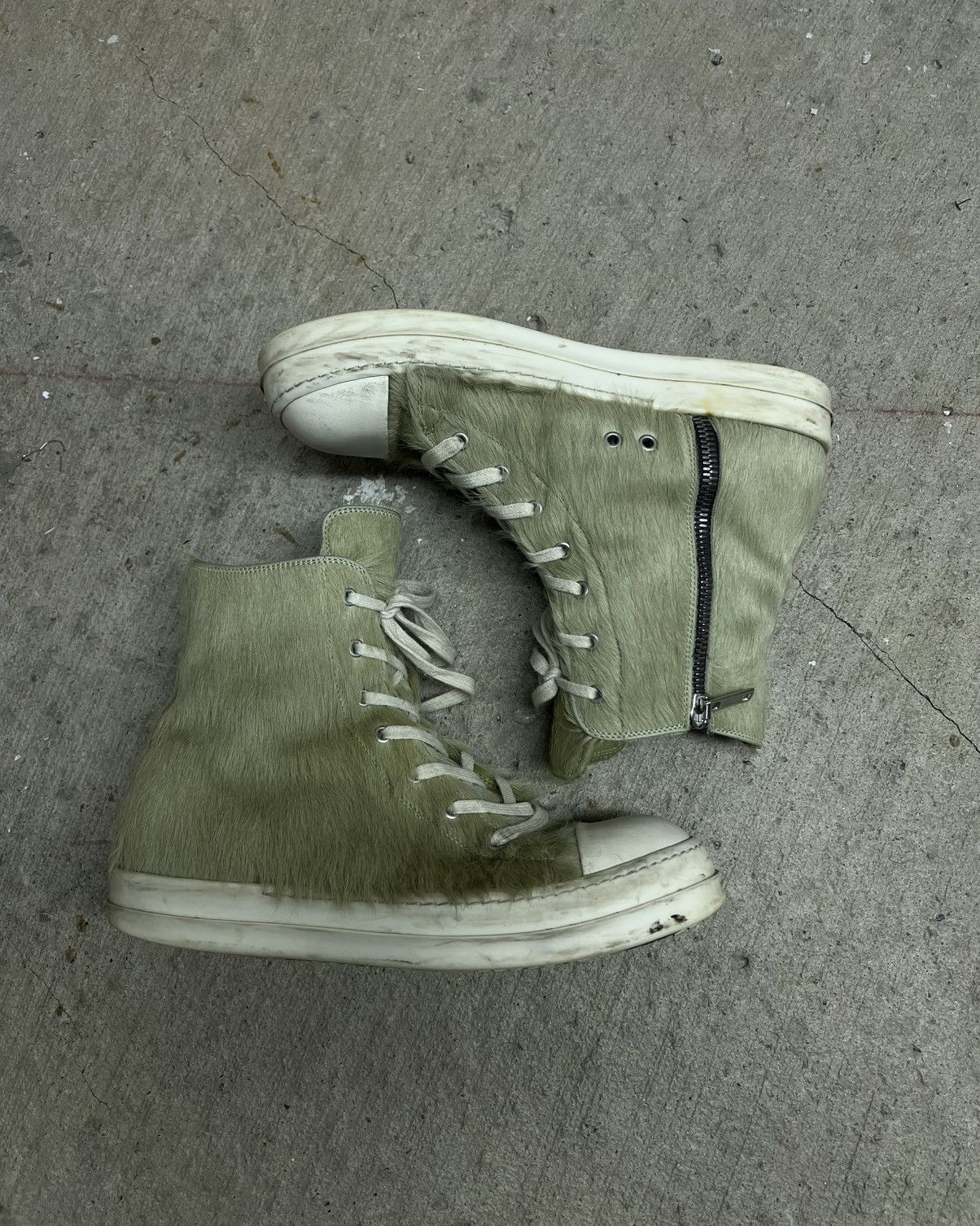 Rick Owens Rick Owen’s Mainline ‘Dirty Acid’ Pony Hair High Ramones Size US 9.5 / EU 42-43 - 1 Thumbnail