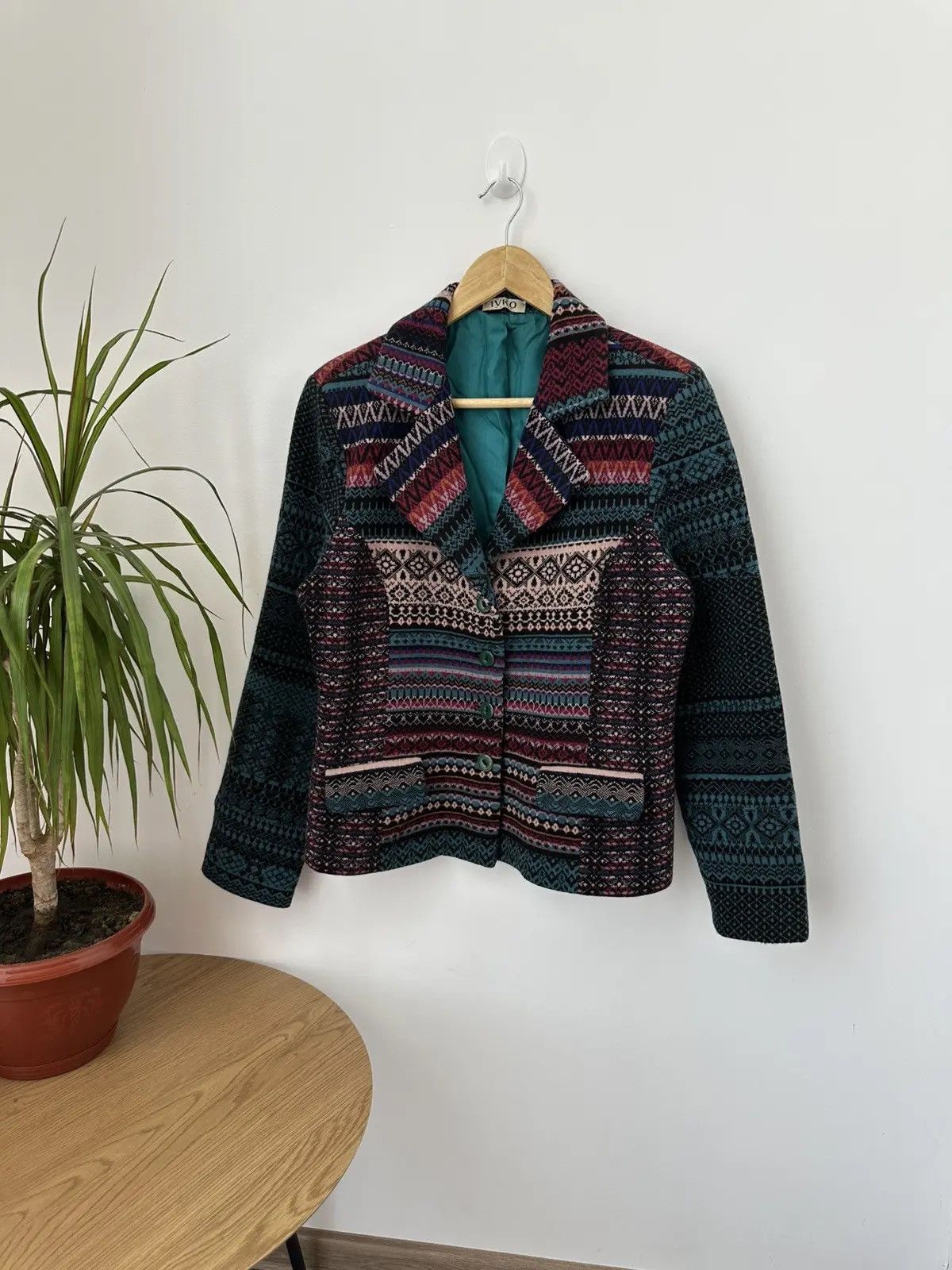 Missoni Vintage Ivko Woman Wool Ornaments Multicolour Blazer Jacket Size M / US 6-8 / IT 42-44 - 4 Thumbnail