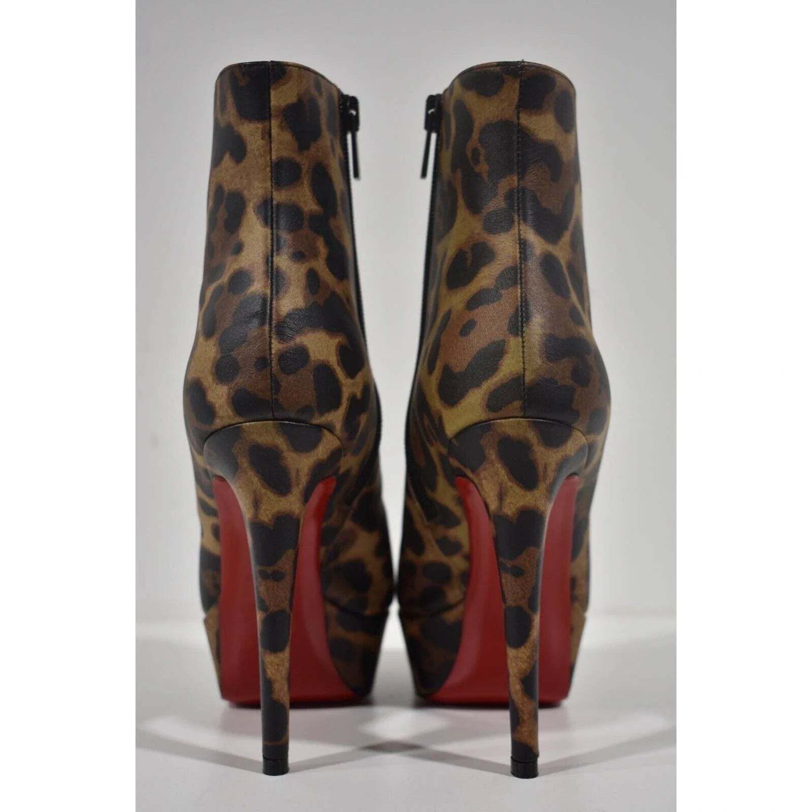 Christian Louboutin Christian Louboutin Bianca Booty 120 Leopard Brown Size US 6.5 / IT 36.5 - 11 Thumbnail