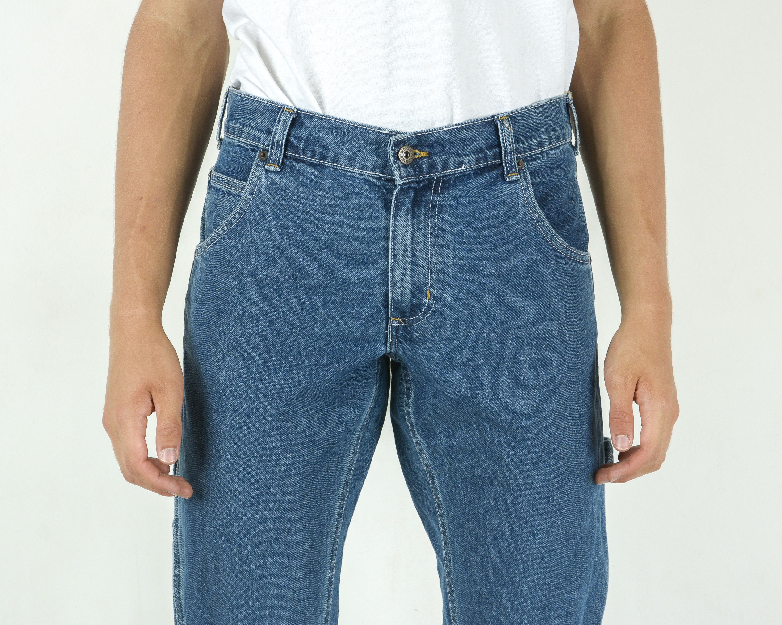 Dickies W31 L34 Slim Carpenter Cargo Jean Pants Multi Pocket Guild Size US 31 - 2 Thumbnail