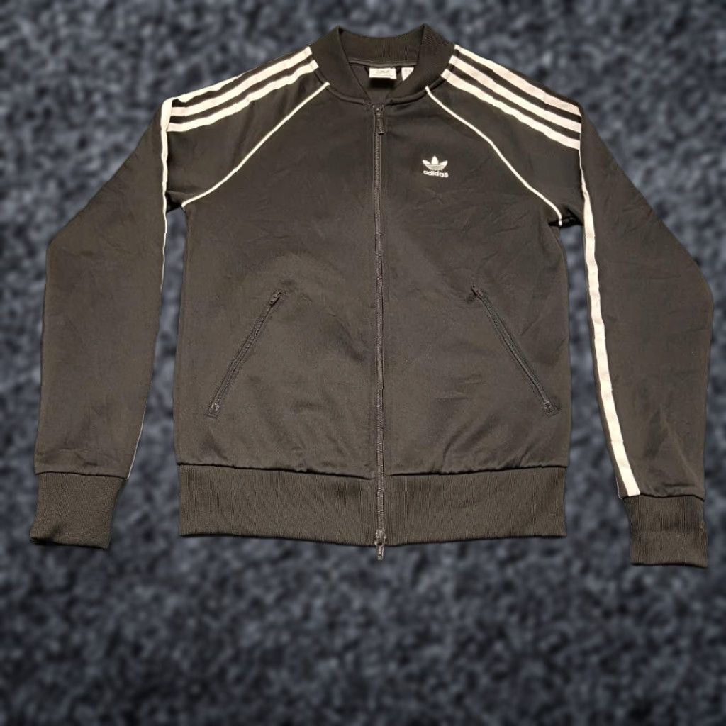 Adidas Adidas Track Jacket Mens XS Black 3 Stripes Sports Logo Full Zip SST Classics Size US XS / EU 42 / 0 - 1 Thumbnail