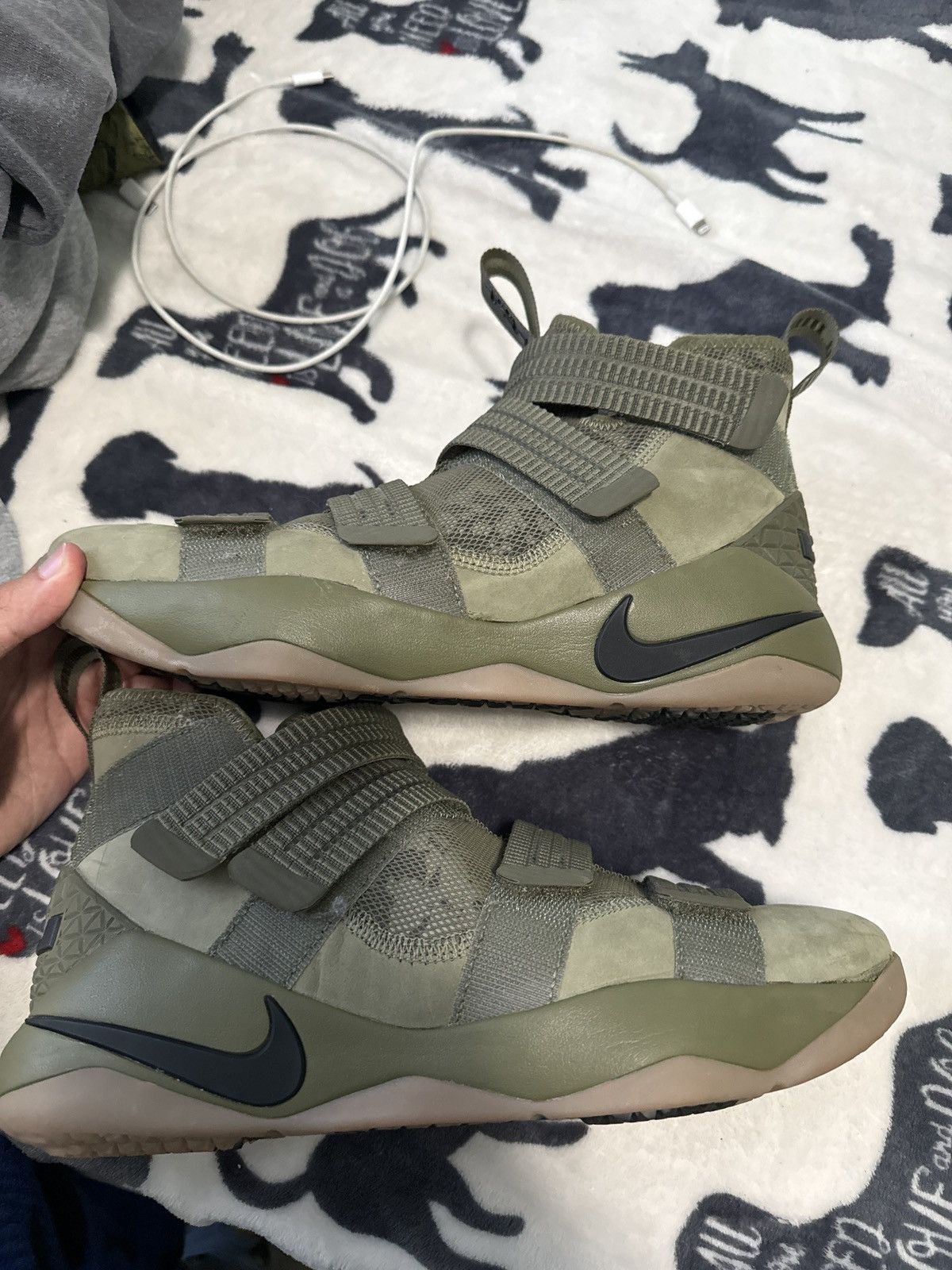 image of Nike Lebron Soldier 11 ‘Olive’ Shoes in Green Olive, Men's (Size 9)