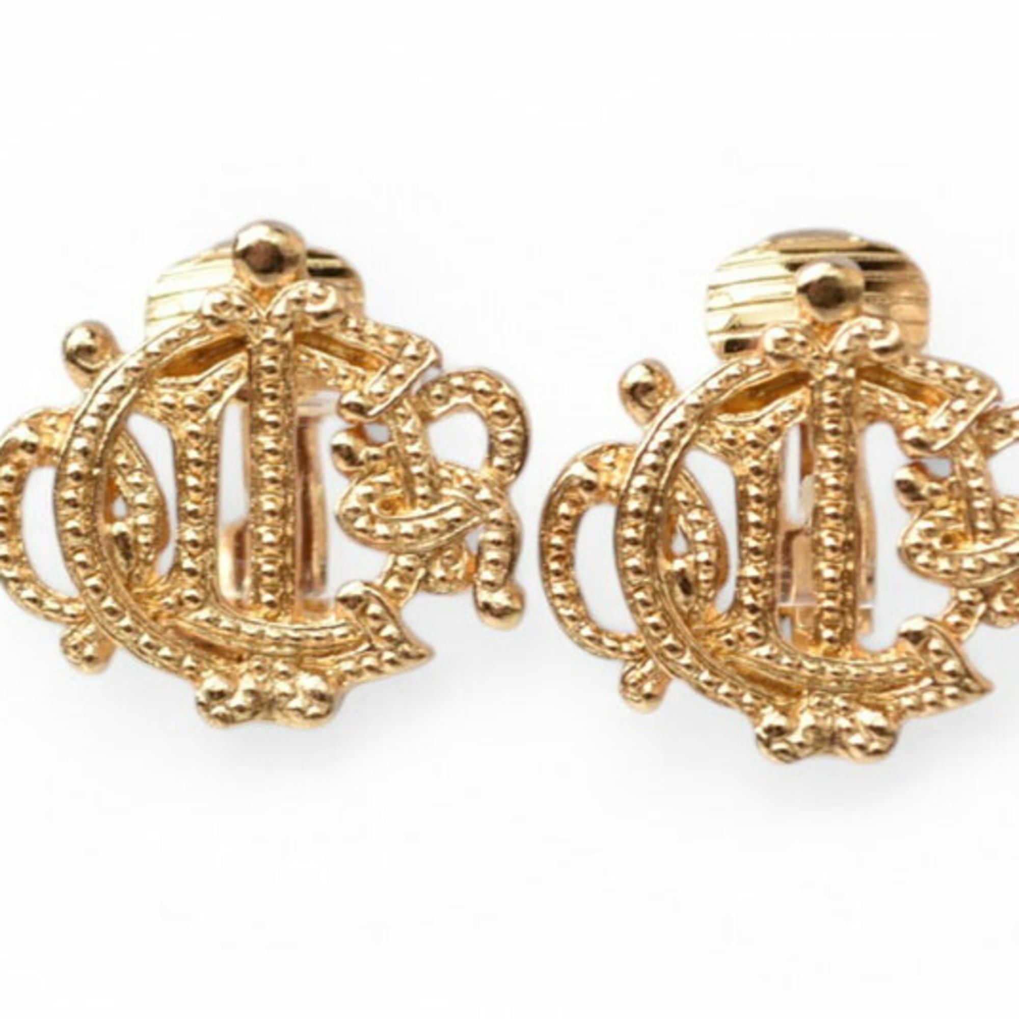 Dior Christian Dior earrings, emblem, gold. Size ONE SIZE - 1 Thumbnail