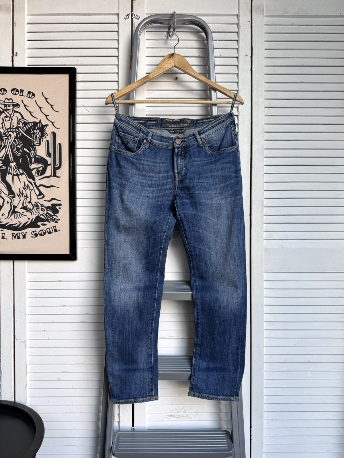Jacob Cohen Jacob Cohen Blue Cotton Straight Leg Mid Rise Denim Jeans Size 27" / US 4 / IT 40 - 1 Thumbnail