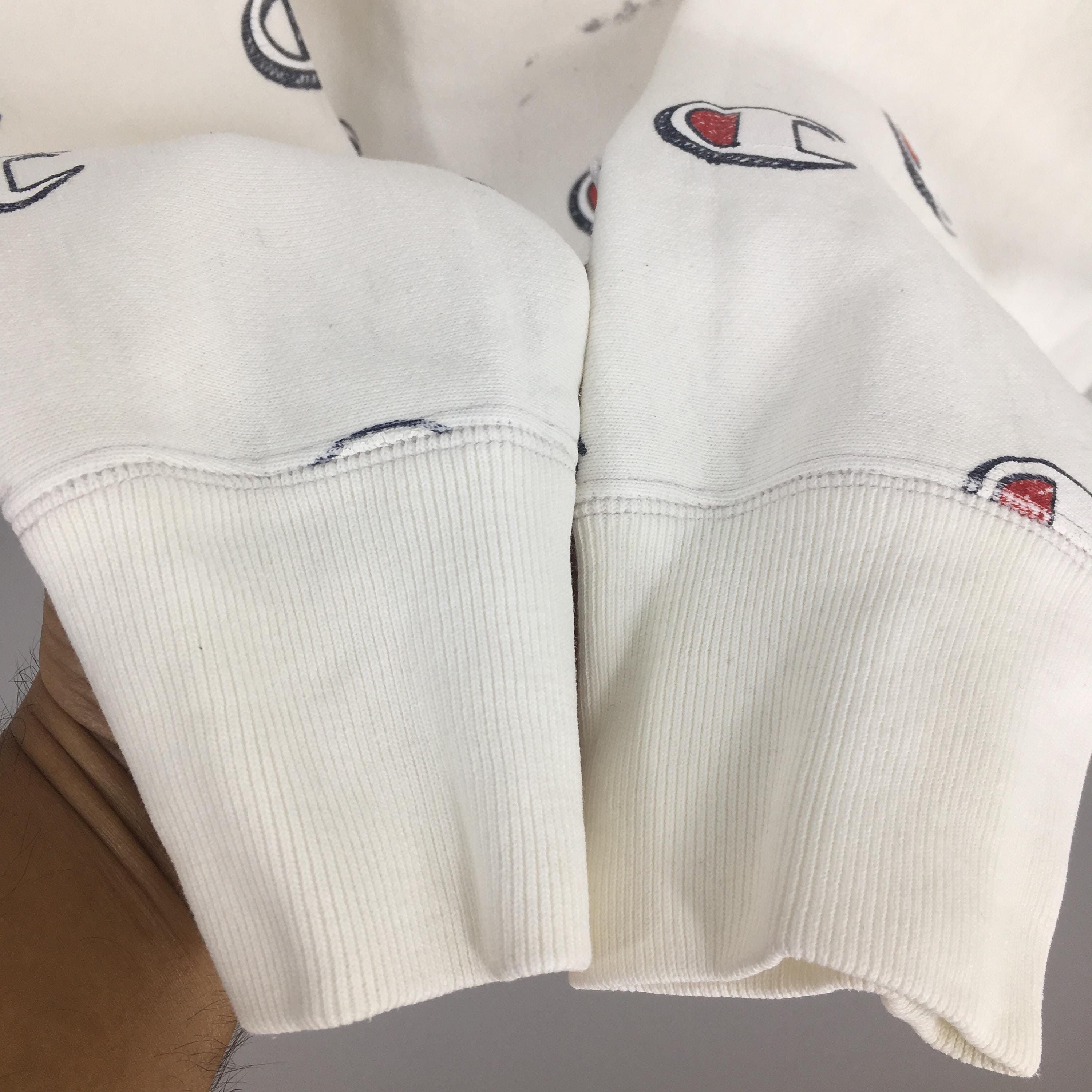 Champion × Vintage Vintage Y2K Champion Reverse Weave White Sweatshirt Medium Size US M / EU 48-50 / 2 - 4 Thumbnail