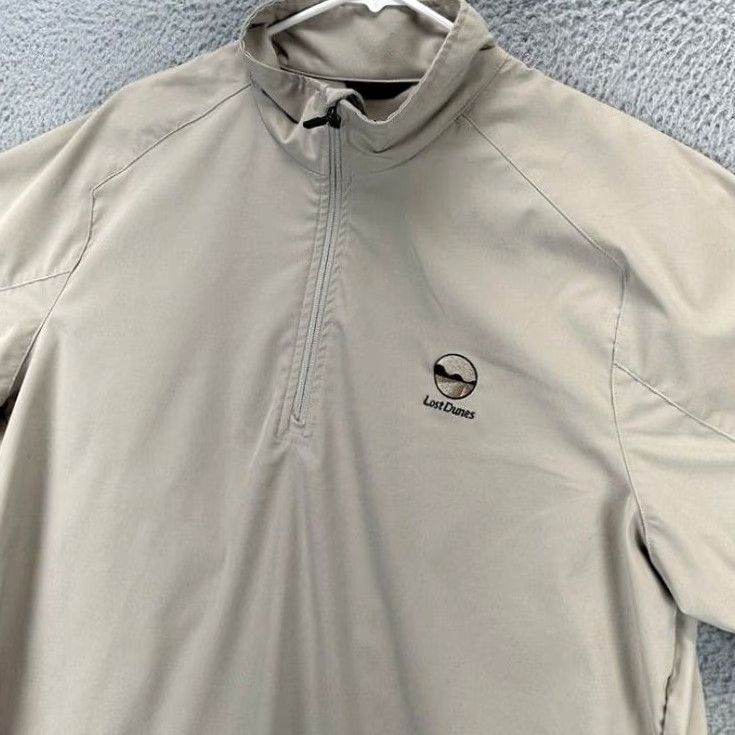 Vintage Zero Restriction Golf Jacket Mens Large Tan Quarter Zip Short Sleeve Windbreaker Pullover Breathable Lightweight Tour Series Size US L / EU 52-54 / 3 - 2 Thumbnail