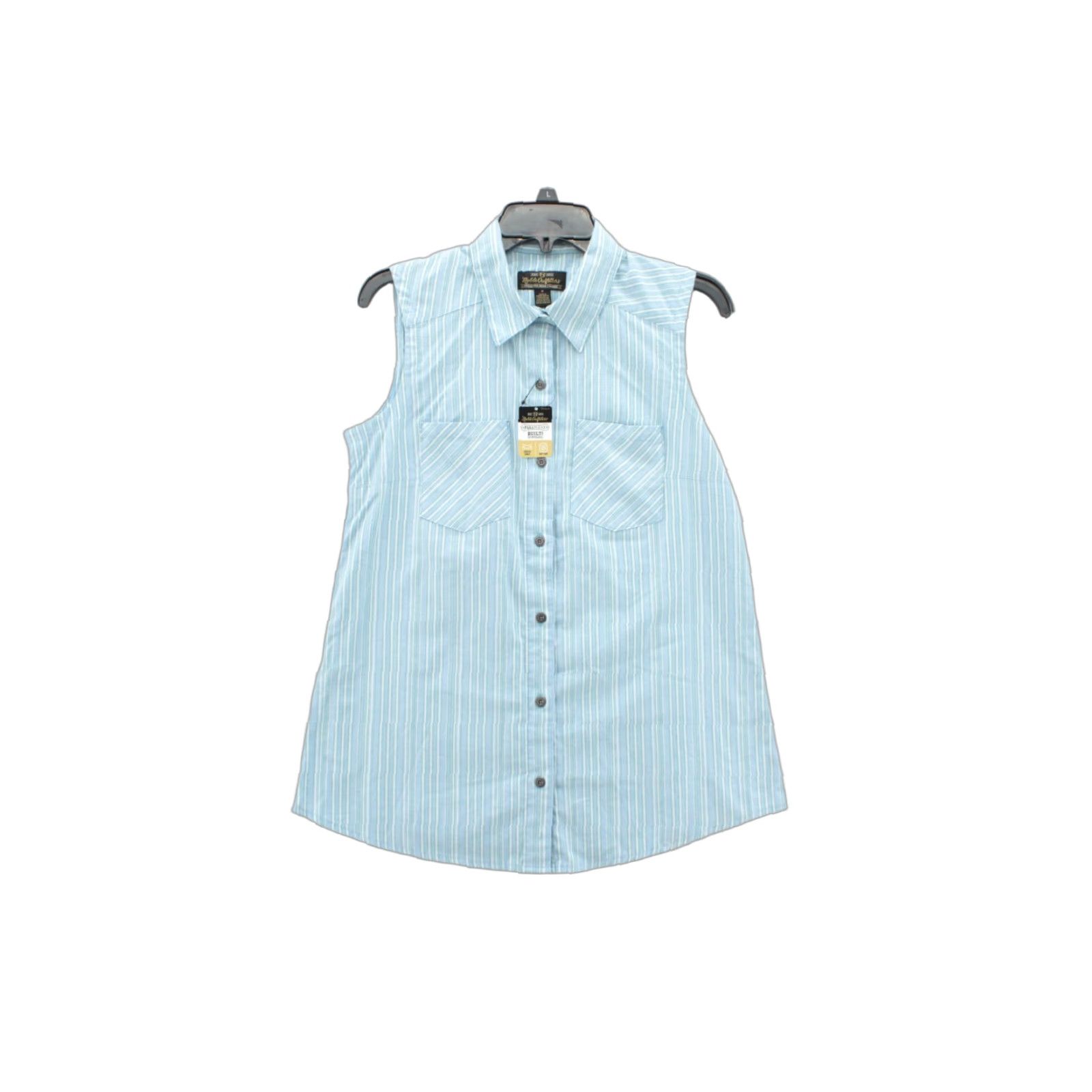 Vintage NWT Noble Outfitters Shirt Womens M Blue Striped Button-Up Sleeveless Size M / US 6-8 / IT 42-44 - 1 Thumbnail