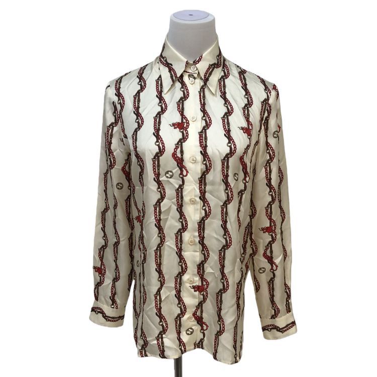 Gucci Gucci Chain Print Silk Button Up Size 36 Size XS / US 0-2 / IT 36-38 - 1 Thumbnail
