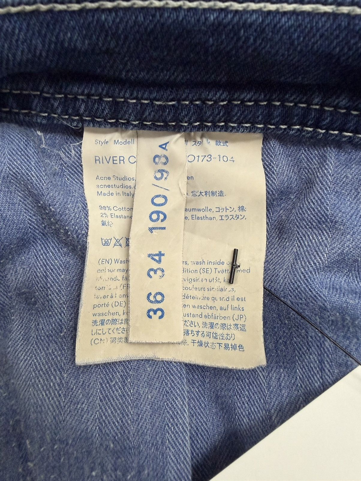 Acne Studios Bla Konst River Cobalt Blue Demin Jeans Size US 36 / EU 52 - 5 Thumbnail