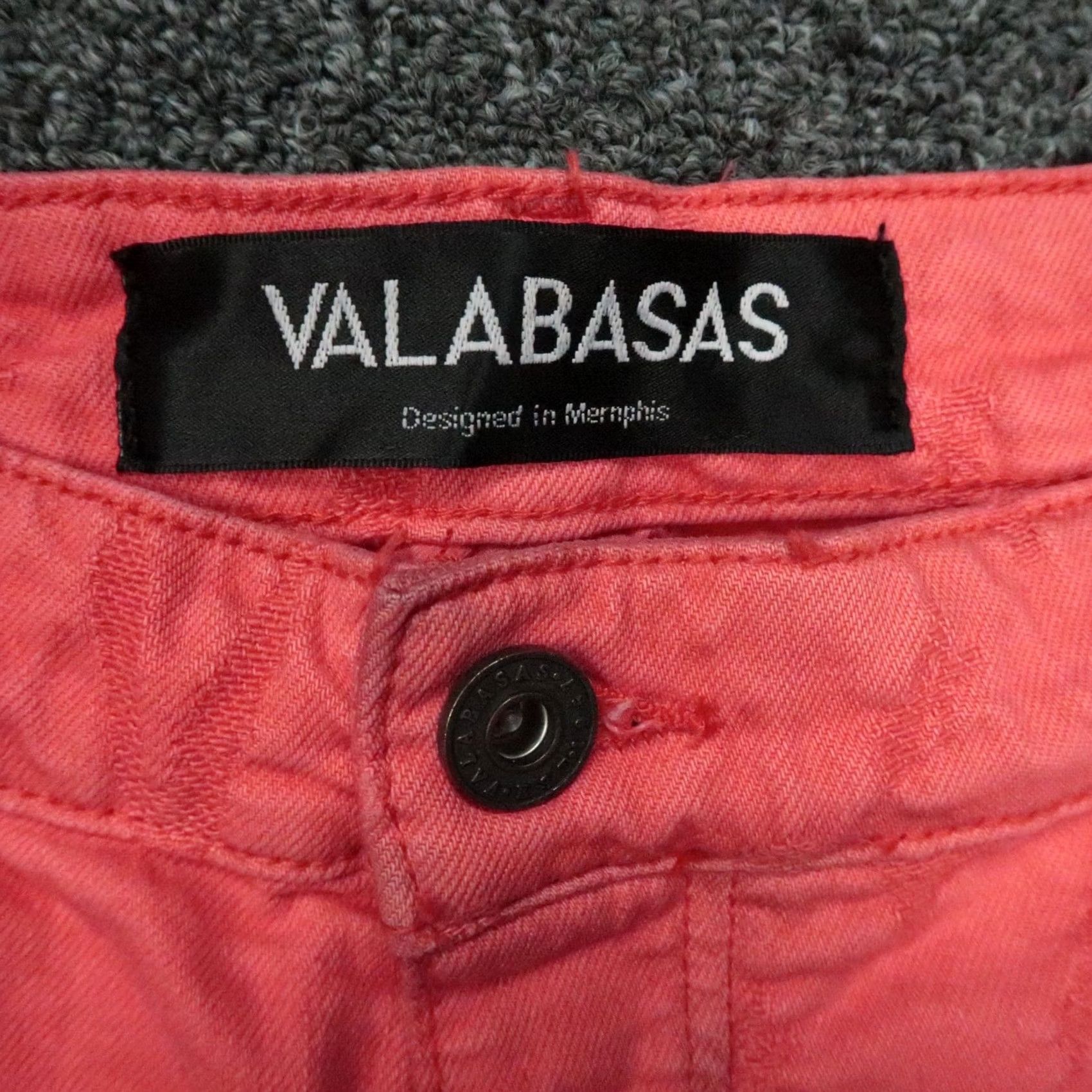 Pinko Valabasas Jeans Mens 38x36 Red Pink Raw Frayed Hem Carpenter Wide Leg Jeans Pants Straight Mens Regular 38 Inseam 36 Color Red Pattern Solid Size US 38 / EU 54 - 3 Thumbnail
