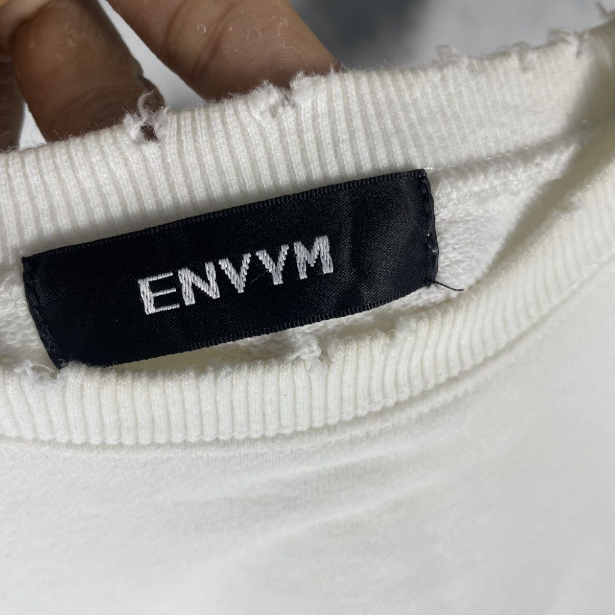 Japanese Brand ENVYM JAPAN DISTRESSED STYLE SWEATSHIRT Size US L / EU 52-54 / 3 - 11 Thumbnail