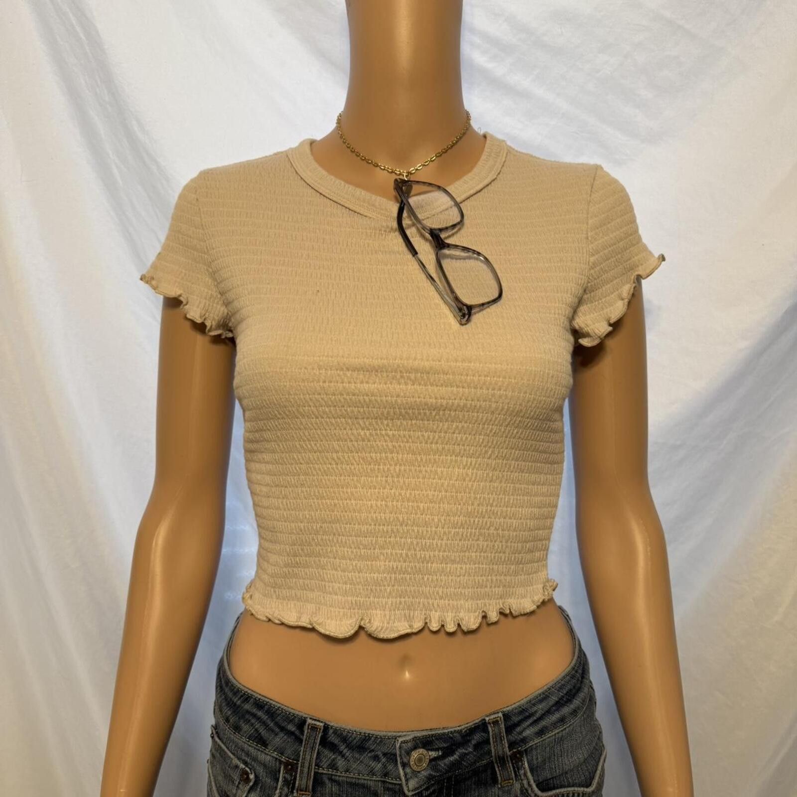 Other Altar'd State Women's Cream and Tan Crop-top Size S / US 4 / IT 40 - 2 Thumbnail