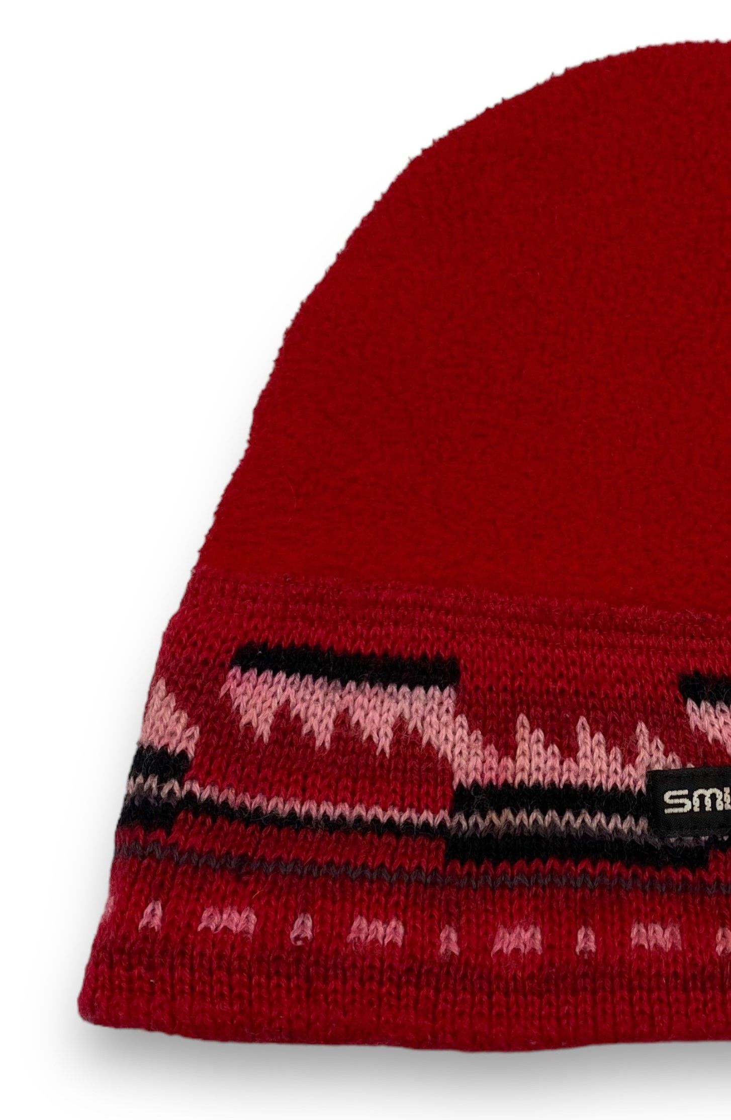 Other 90s Vintage SMILEY Made in USA Red Fleece Warm Beanie M600 Size ONE SIZE - 2 Thumbnail