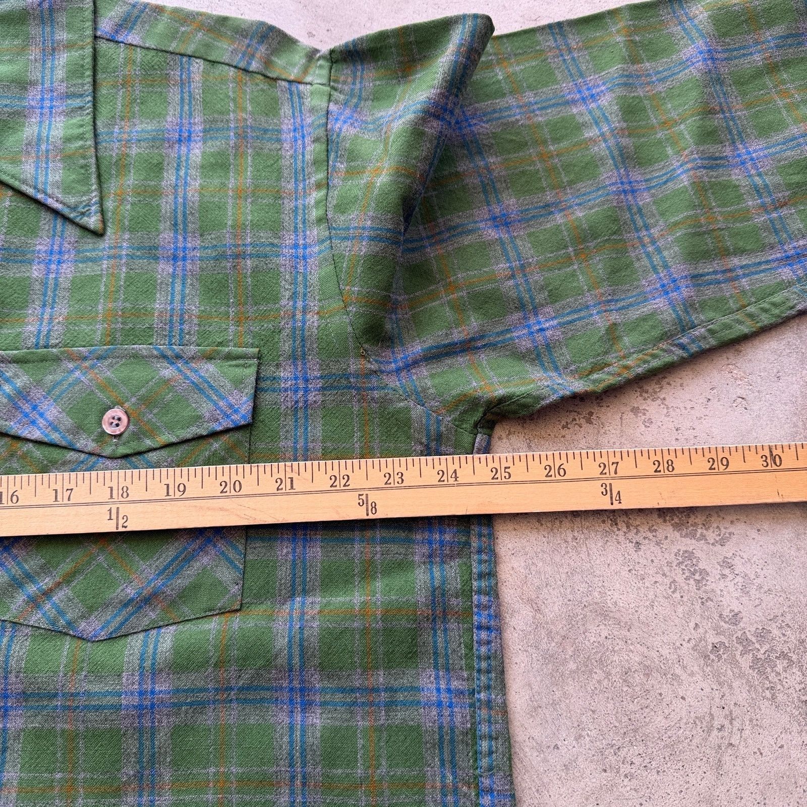Other 70s Luxurious Plaid Dagger loop Collar Wool board Shirt Size US XL / EU 56 / 4 - 8 Thumbnail