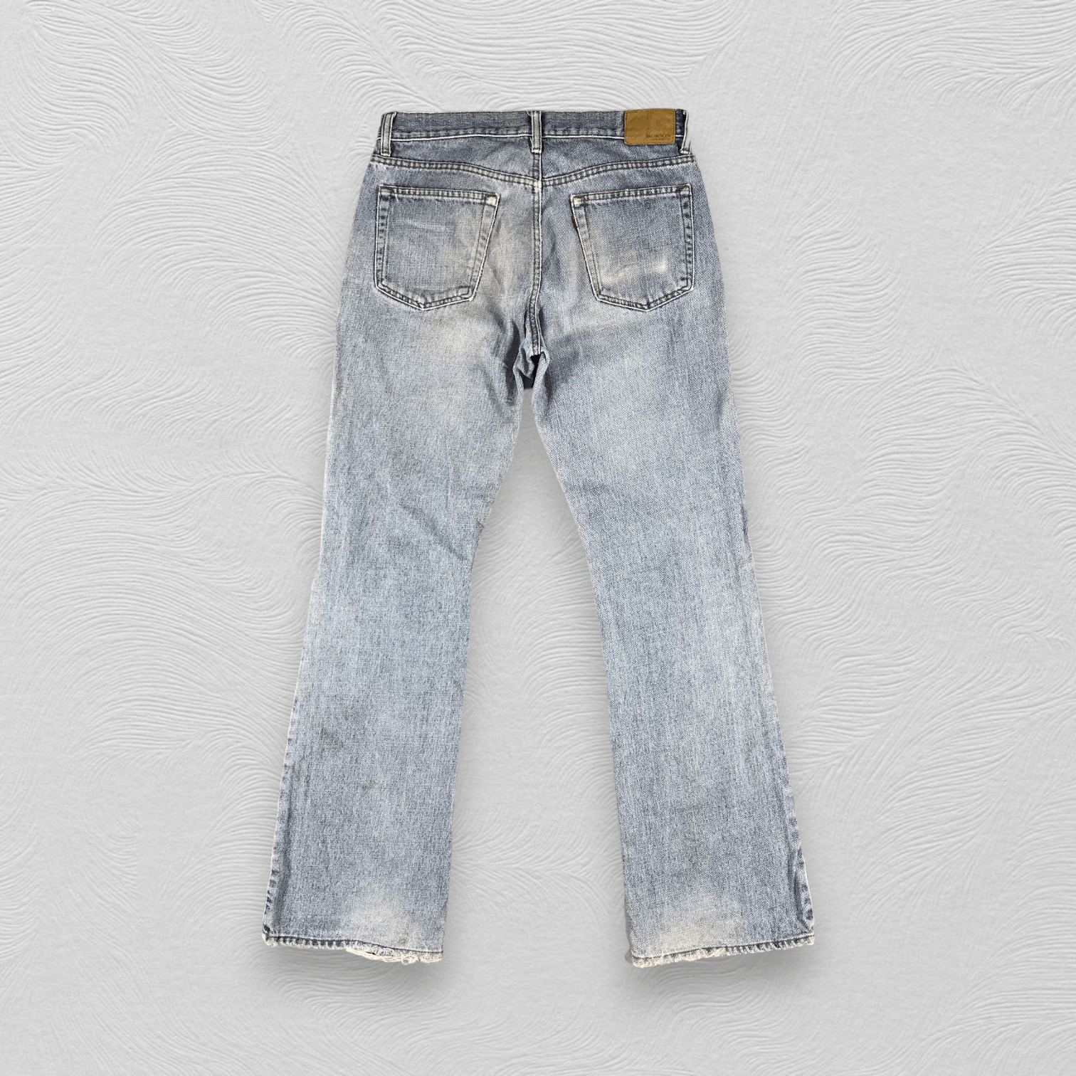 Japanese Brand Vintage Bobson Jeans Distress Medium Wash Flare Denim KJ1319 Size US 33 - 2 Thumbnail