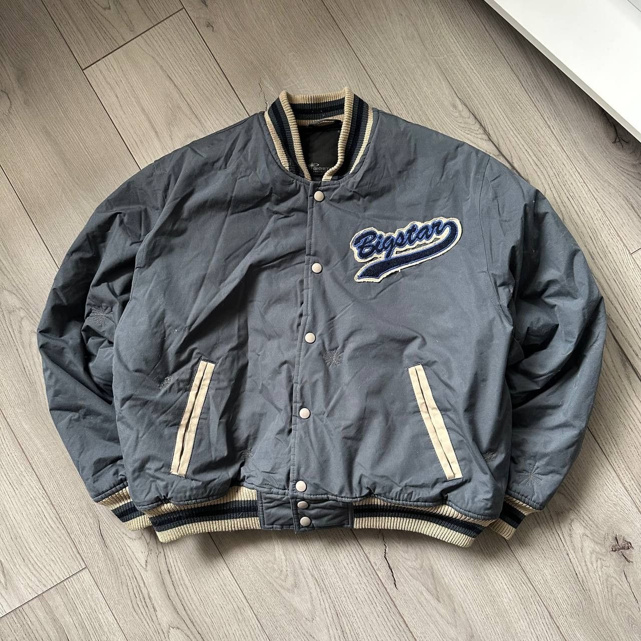 Big Star × Vintage Big Star Denim Varsity Oversize Boxy Baggy Jacket / Bomber Size US M / EU 48-50 / 2 - 2 Thumbnail