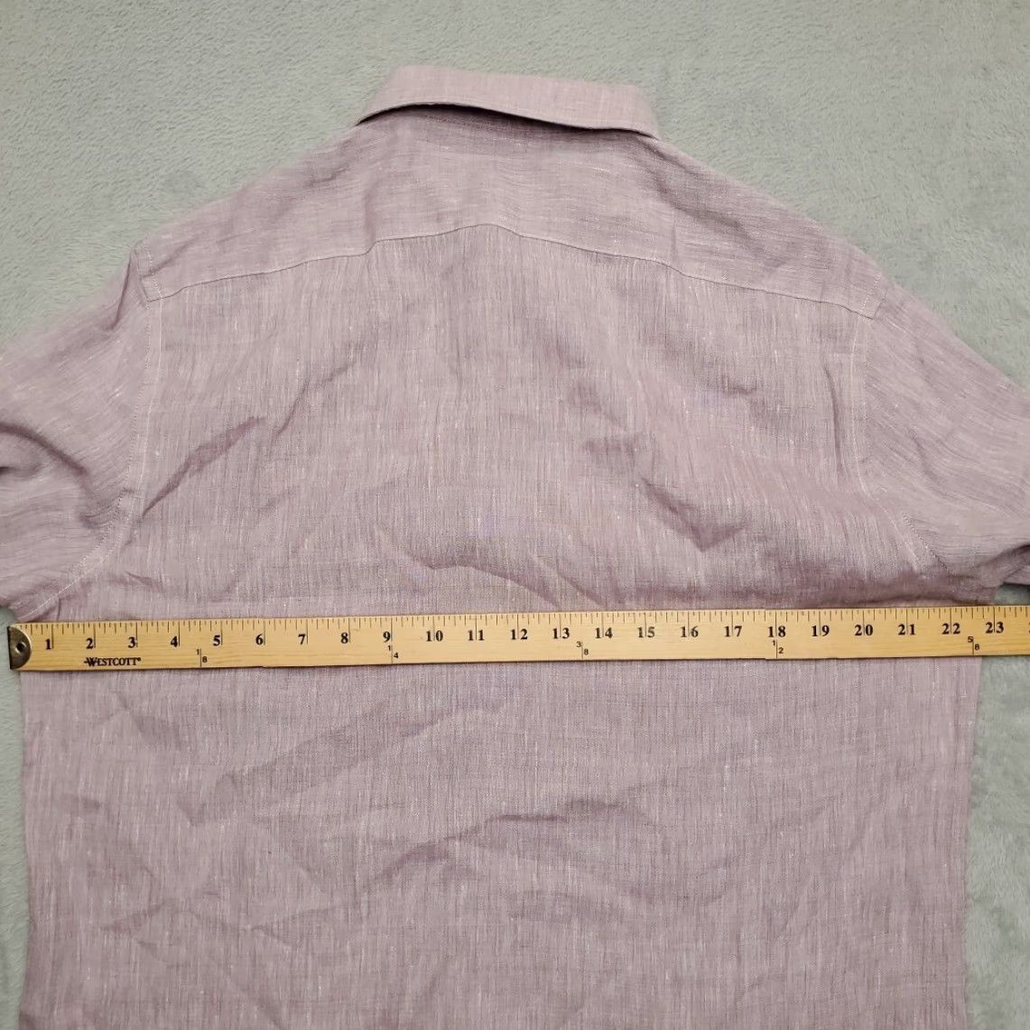 Joseph Abboud Joseph Abboud Shirt Large Purple Linen Blend Long Sleeve Comfort Classic Mens Size US L / EU 52-54 / 3 - 7 Thumbnail