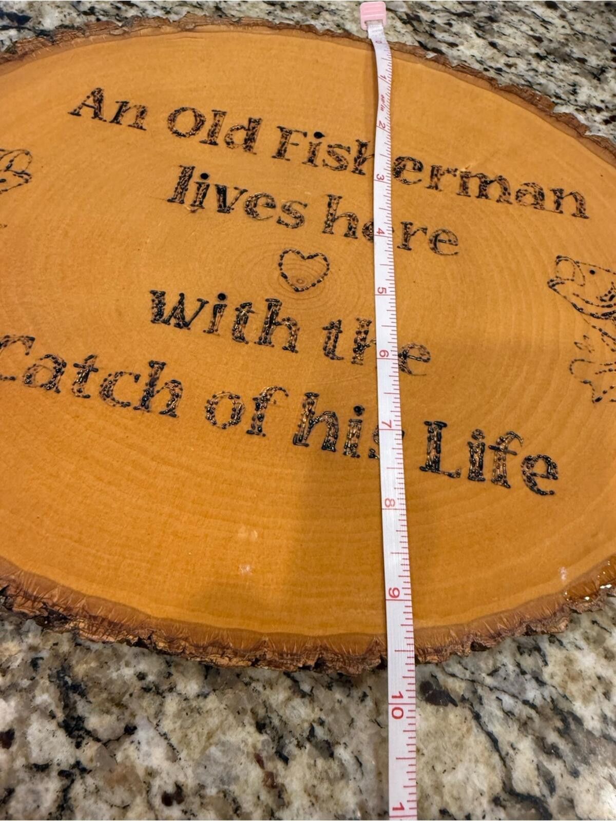 Other Fisherman natural wooden oval engraved plaque bark trim Size ONE SIZE - 4 Thumbnail
