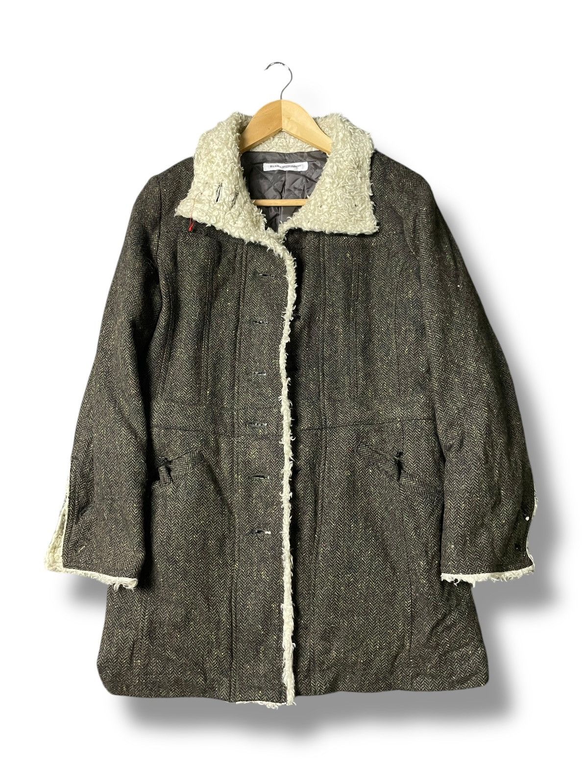 Japanese Brand × Vintage B.L.U.E Brand Fur-Lined Fashion Coat (98) Size US XXS / EU 40 - 1 Thumbnail