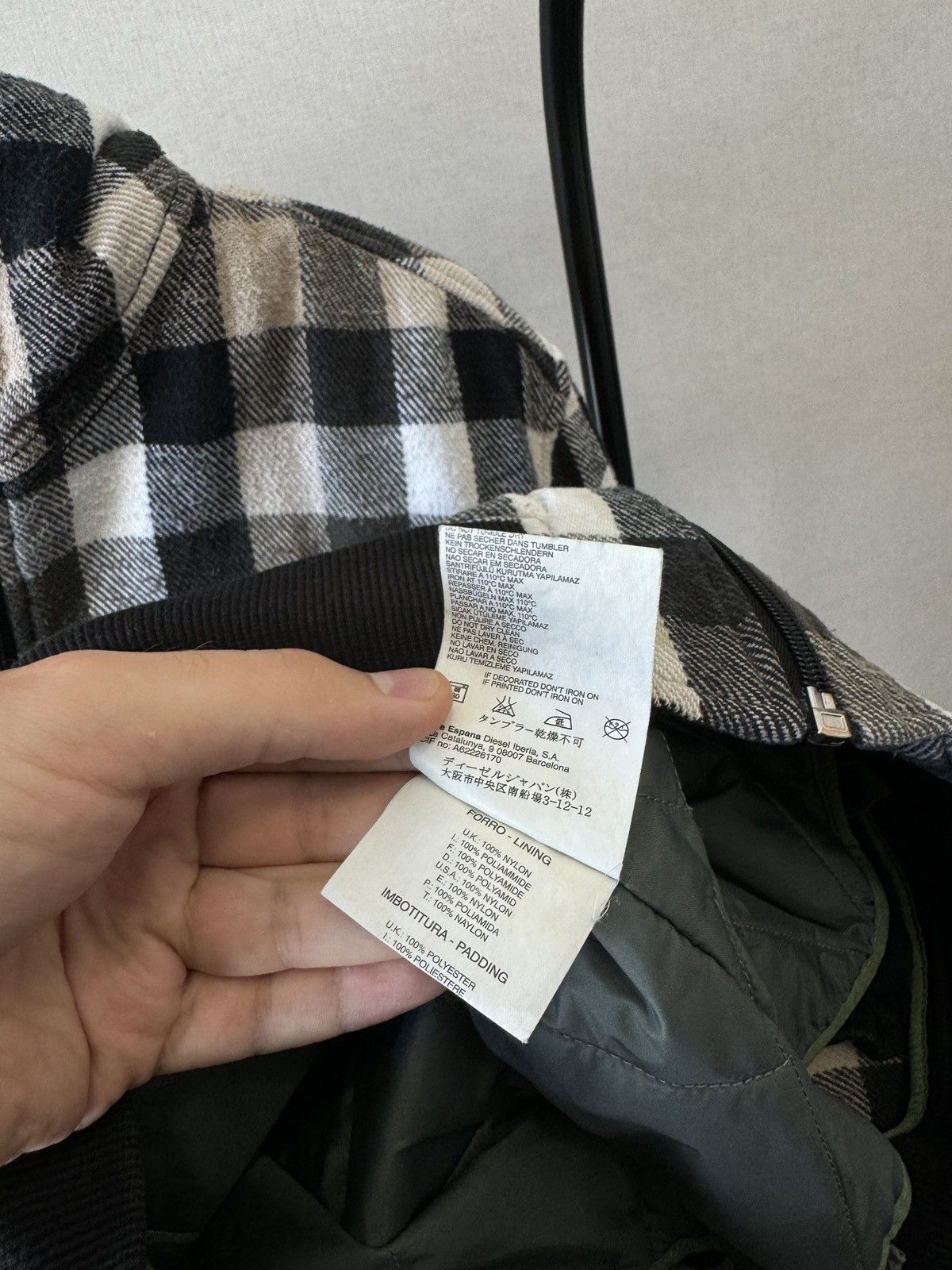 Diesel Diesel vintage y2k checkered flannel lined full zip jacket Size US L / EU 52-54 / 3 - 15 Thumbnail
