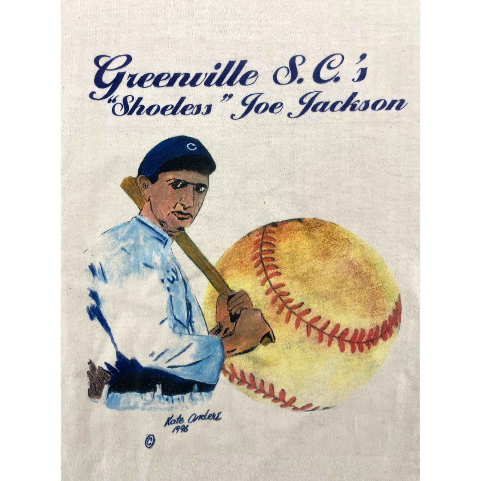 Vintage Vintage Joe Jackson Baseball T-Shirt Mens Small 90s Retro Sports USA White Size US S / EU 44-46 / 1 - 2 Thumbnail