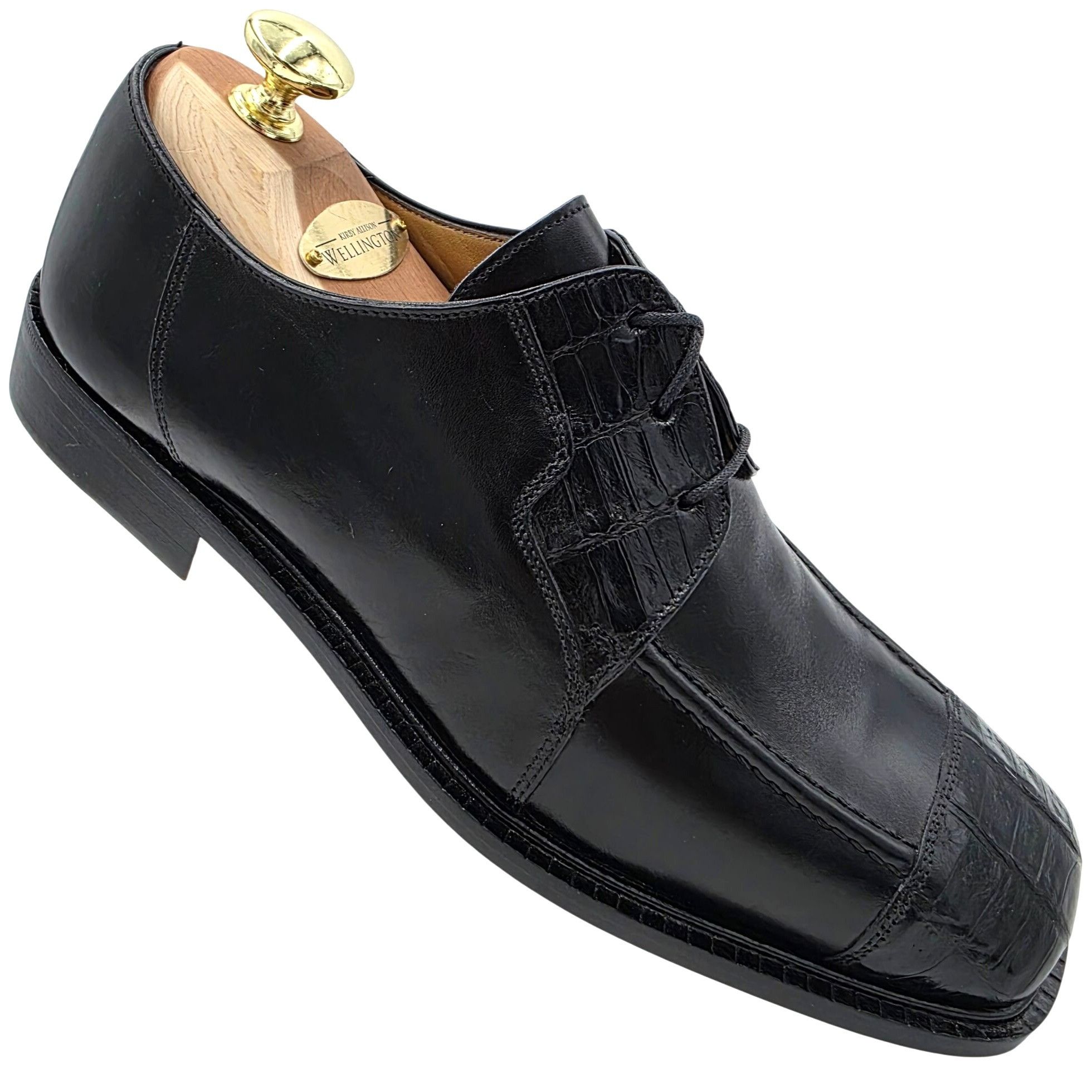 Belvedere NEW Vintage Belvedere Black Exotic Crocodile Italy Dress Sho Size US 7.5 / EU 40-41 - 6 Thumbnail