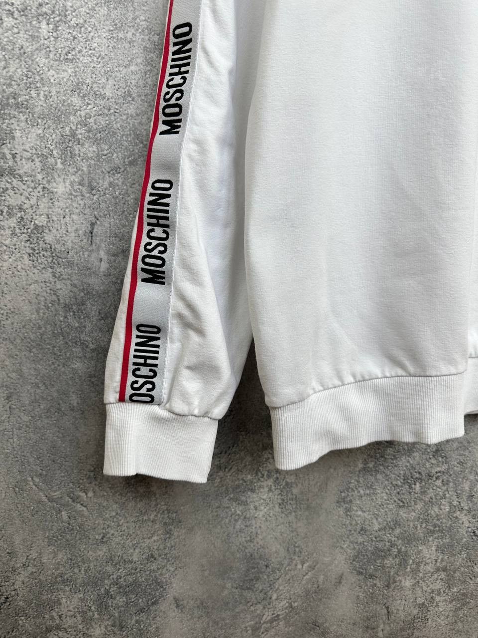 Moschino Moschino Crew Neck Sweatshirt White Logo Tape Stripe Sleeves Size US M / EU 48-50 / 2 - 6 Thumbnail