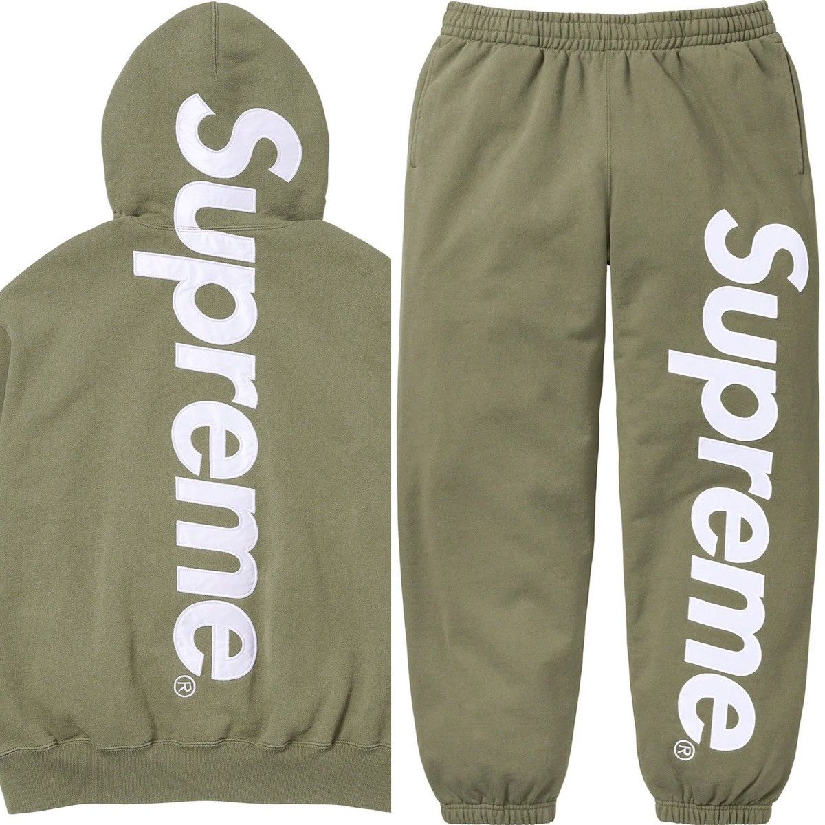 Satin Appliqué Sweatpants & Hoodie