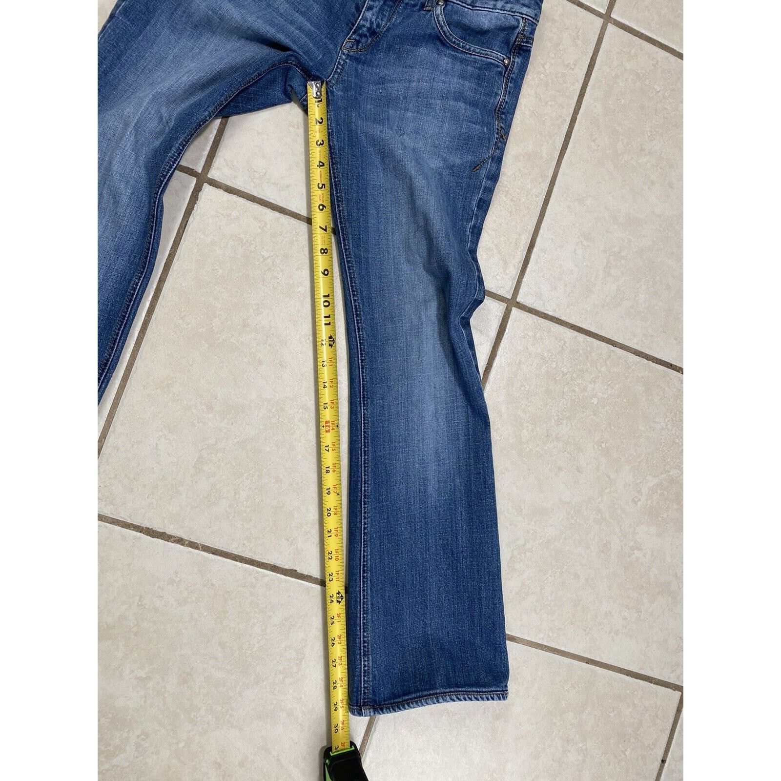 Express Express Jeans Size 6 Boot Cut Dark Wash Blue Denim Y2K Size 28" / US 6 / IT 42 - 11 Thumbnail