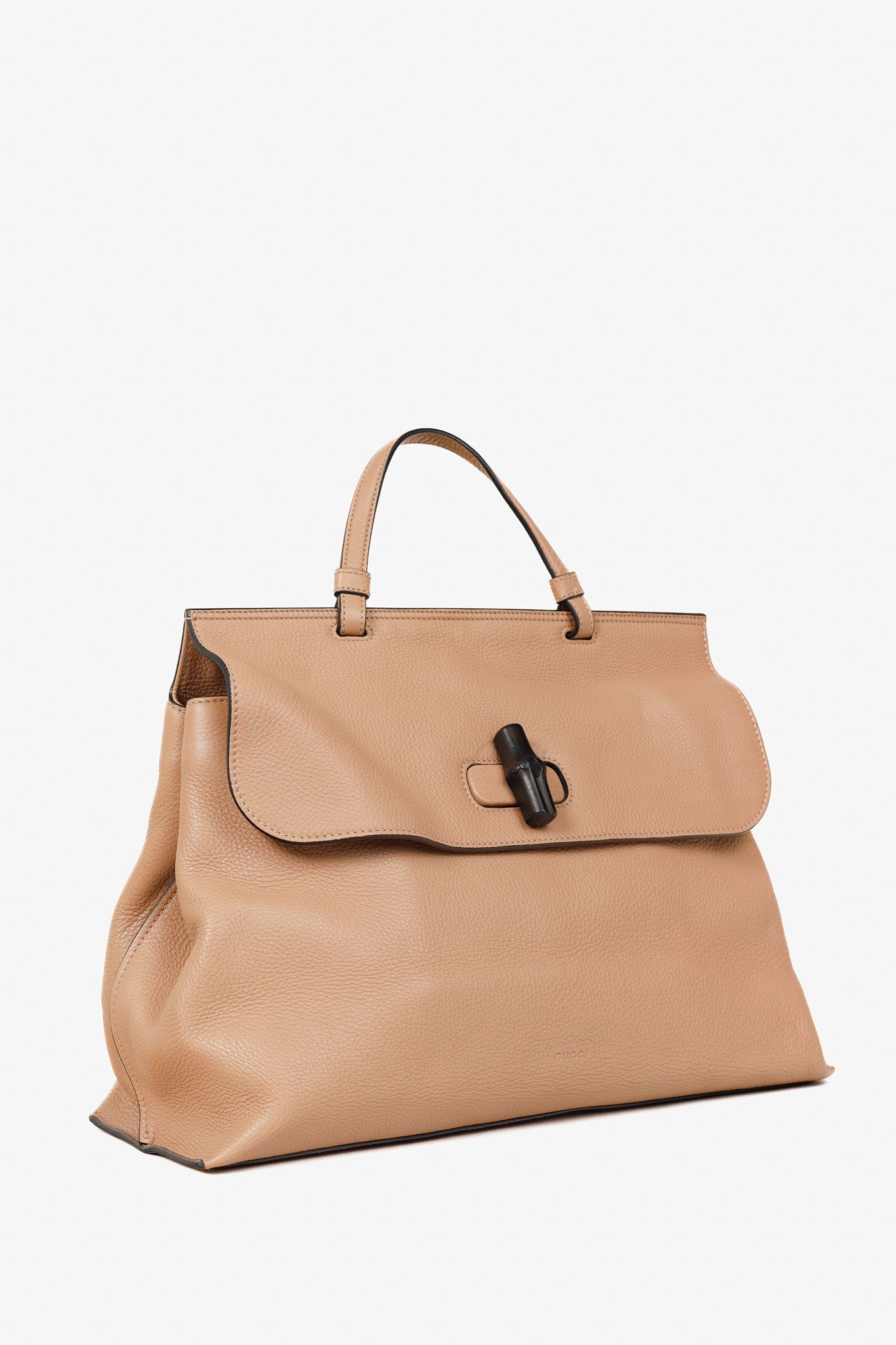 Gucci Gucci Bamboo Daily Rose Beige Leather Large Top Handle Bag Size ONE SIZE - 2 Thumbnail