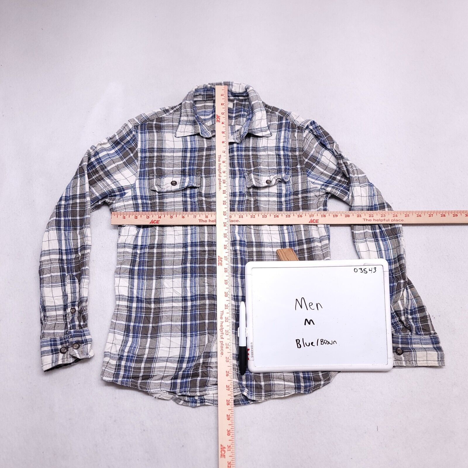 Sonoma Sonoma Madras Flannel Shirt Mens Size M Blue Brown White Size US M / EU 48-50 / 2 - 6 Thumbnail