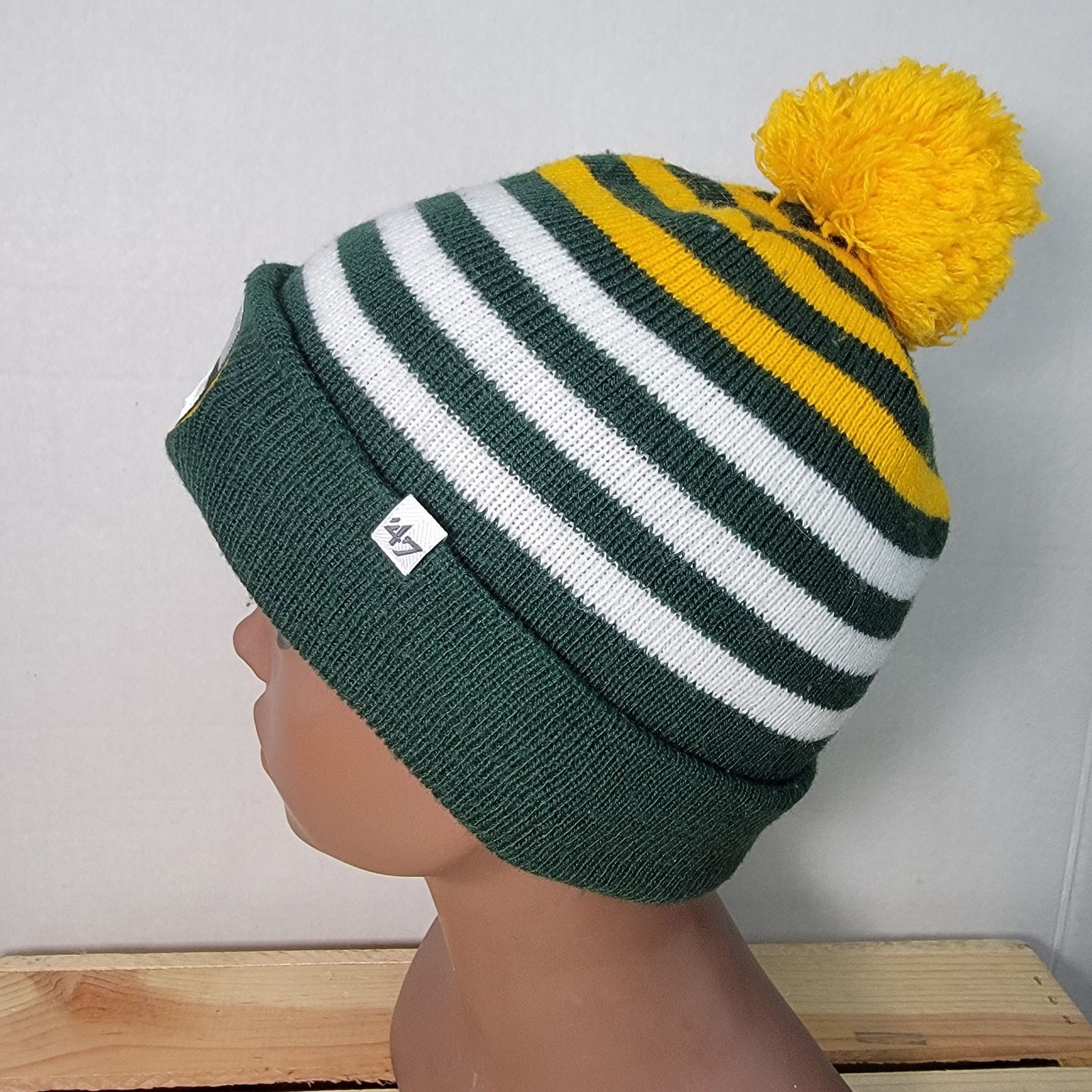 47 Brand 47 Brand Kids Green Bay Packers Beanie w/ Single Pom Pom Size ONE SIZE - 4 Thumbnail