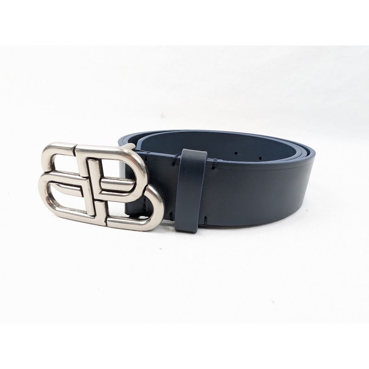Balenciaga o1rshd1 Size:100 / Natural Calf Large BB Belt in Navy Blue Size 40 - 2 Thumbnail