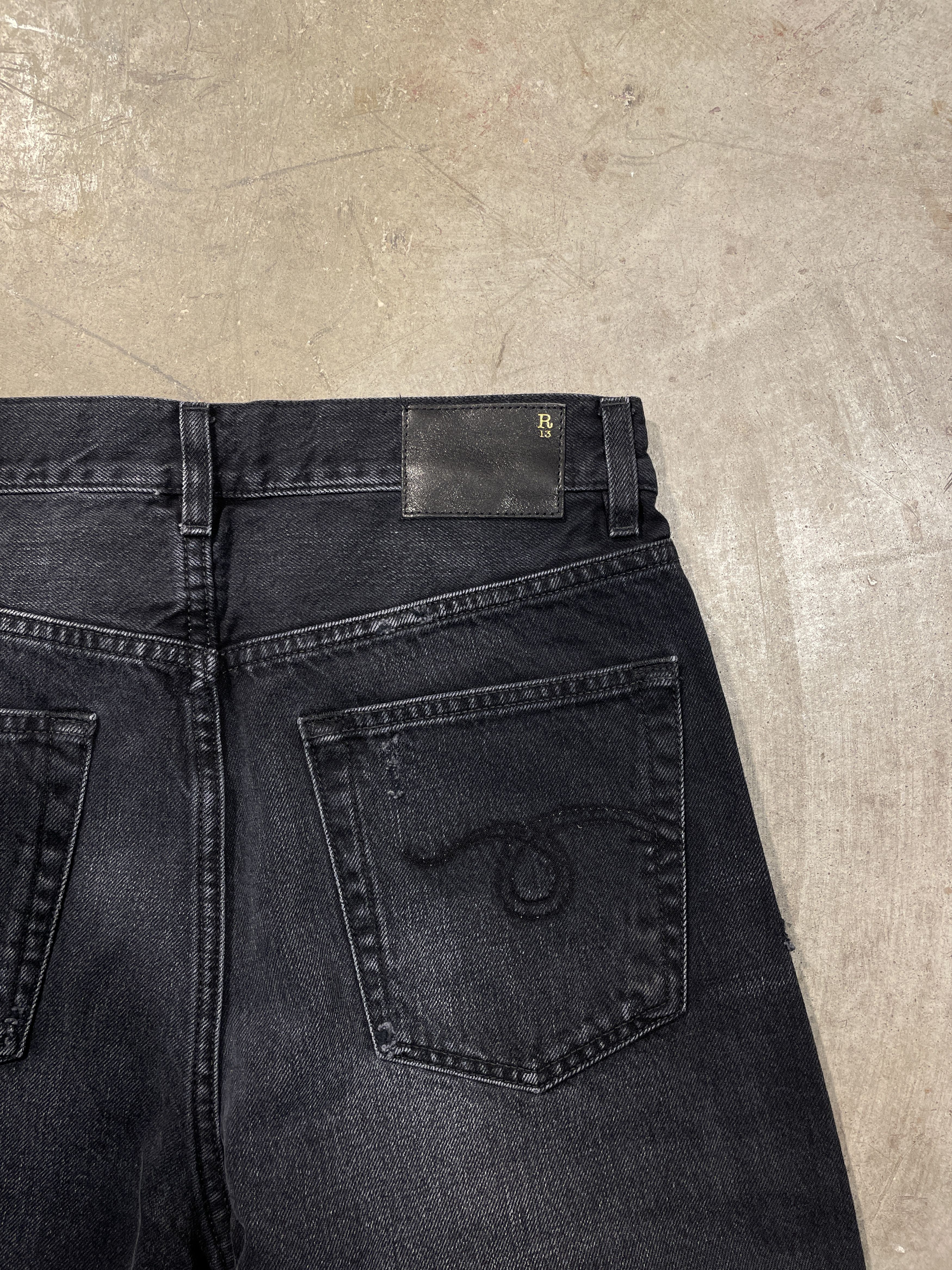 R13 R13 Boyfriend - JAKE BLACK Jeans Size 26" / US 2 / IT 38 - 9 Thumbnail
