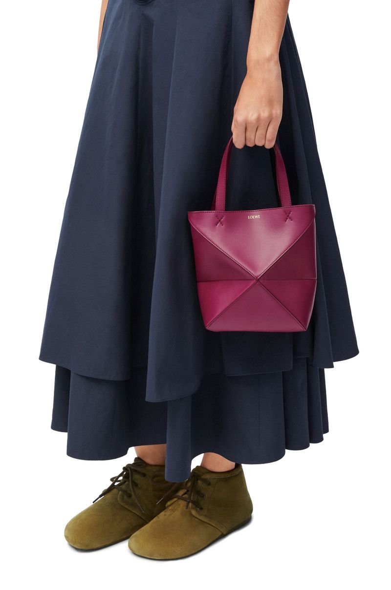 Loewe o1in1g0426 Size: OS/ Puzzle Fold Mini Tote Bag in Crimson Size ONE SIZE - 2 Thumbnail