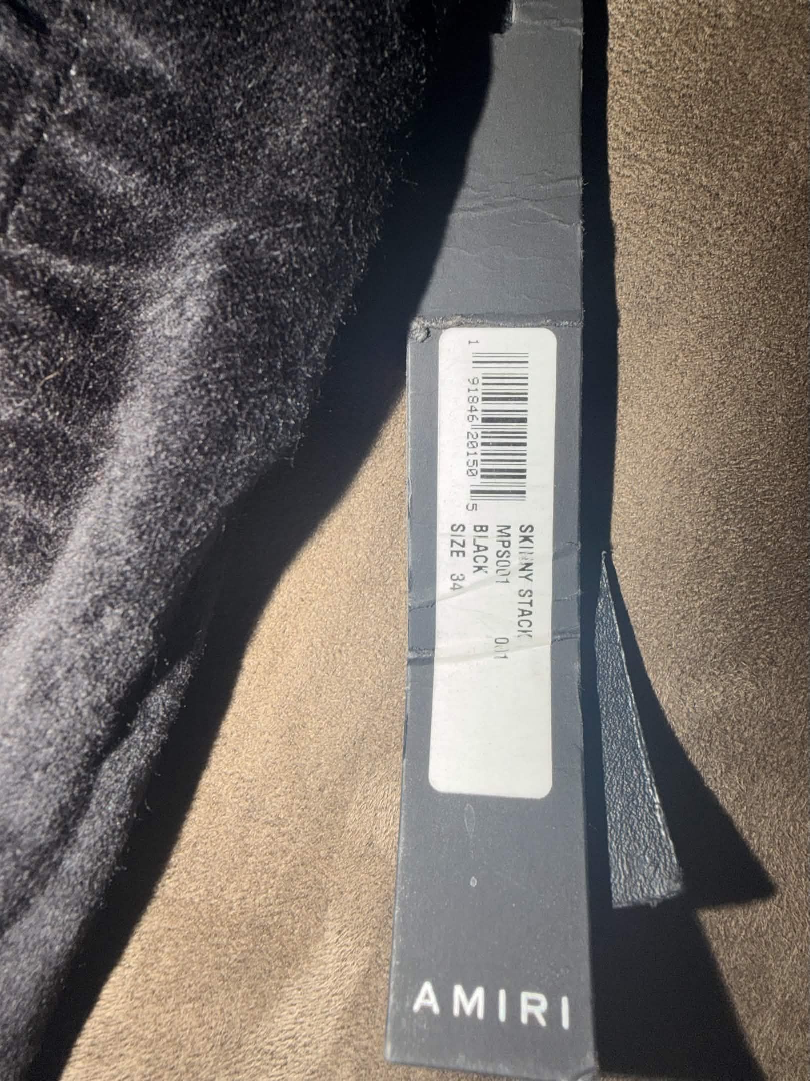 Amiri Black Velvet Skinny Stack Jeans Size US 34 / EU 50 - 4 Thumbnail
