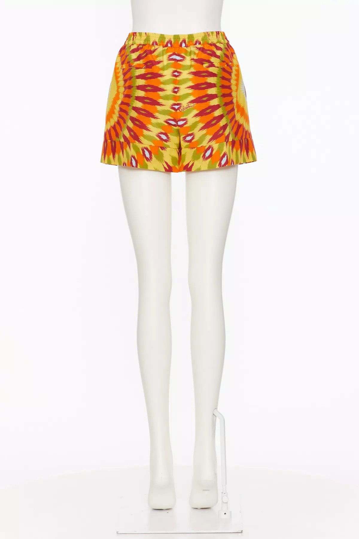 Valentino o1s1wg110925 Round Rain Print Popeline Shorts in Orange Size 32" / US 10 / IT 46 - 4 Thumbnail